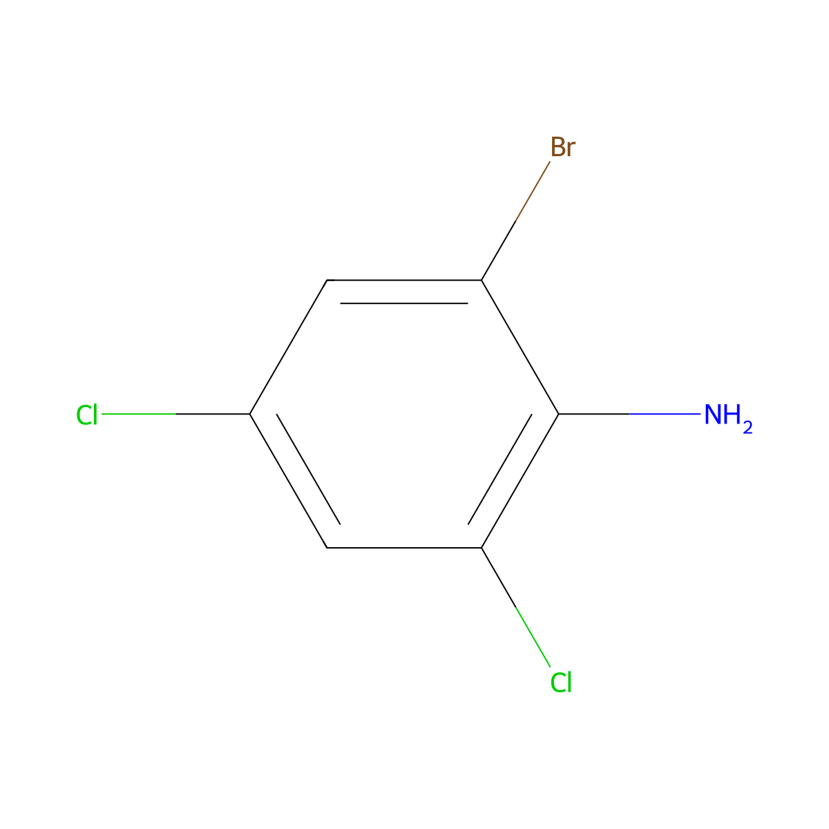 2-Bromo-4,6-dichloroaniline molecular structure, CAS 697-86-9