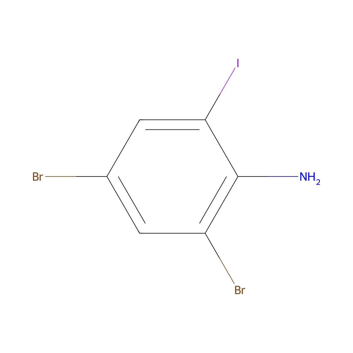 2,4-Dibromo-6-iodobenzenamine molecular structure, CAS 697-87-0