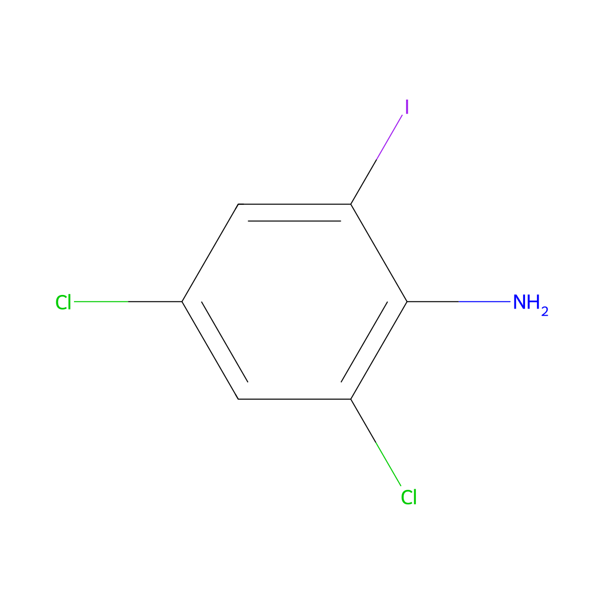 2,4-Dichloro-6-iodoaniline molecular structure, CAS 697-90-5