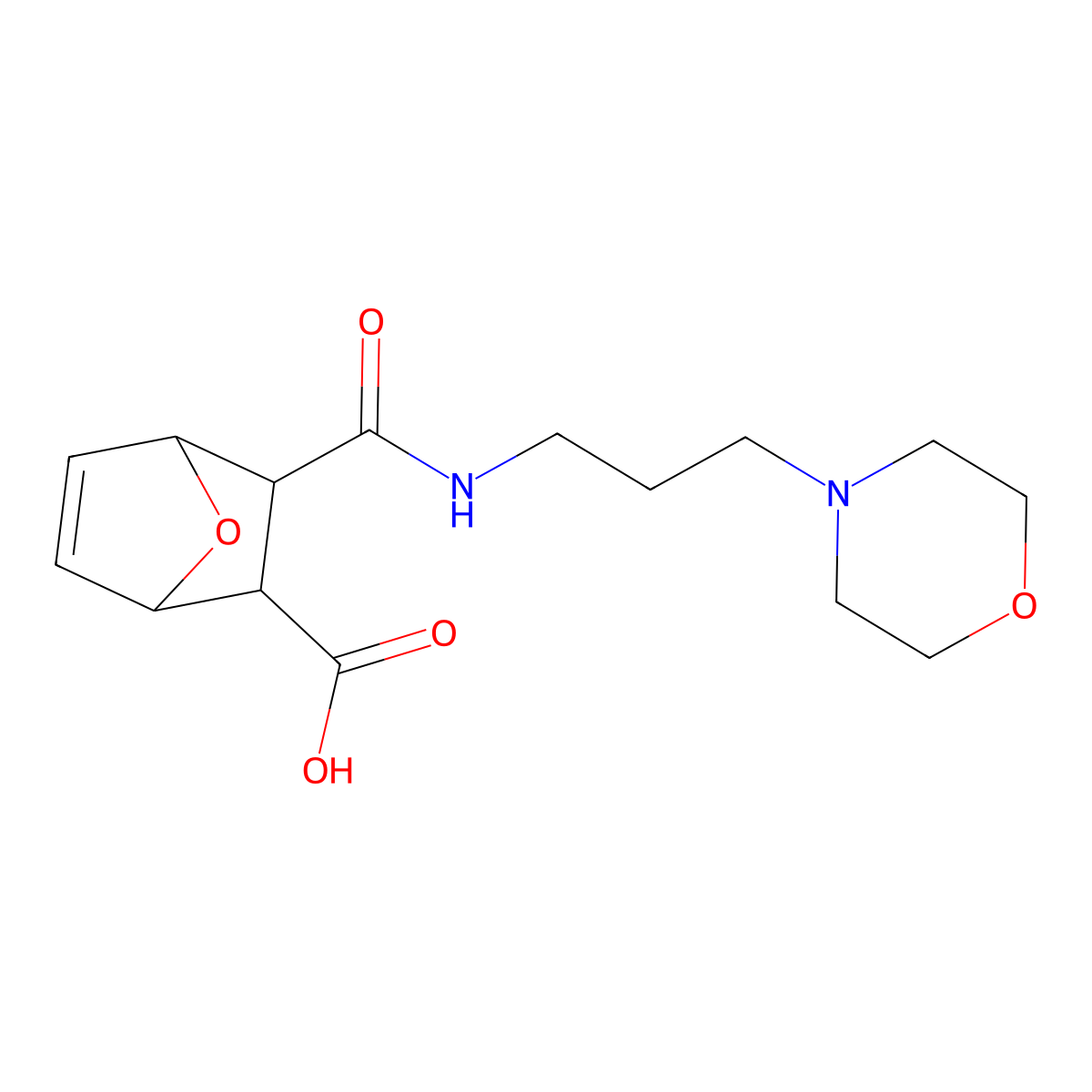 3-{[3-(Morpholin-4-yl)propyl]carbamoyl}-7-oxabicyclo[2.2.1]hept-5-ene-2-carboxylic acid molecular structure, CAS 6970-36-1