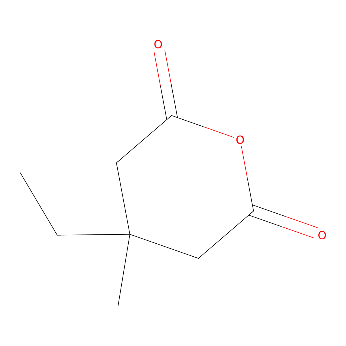 3-Ethyl-3-methylglutaric anhydride molecular structure, CAS 6970-57-6