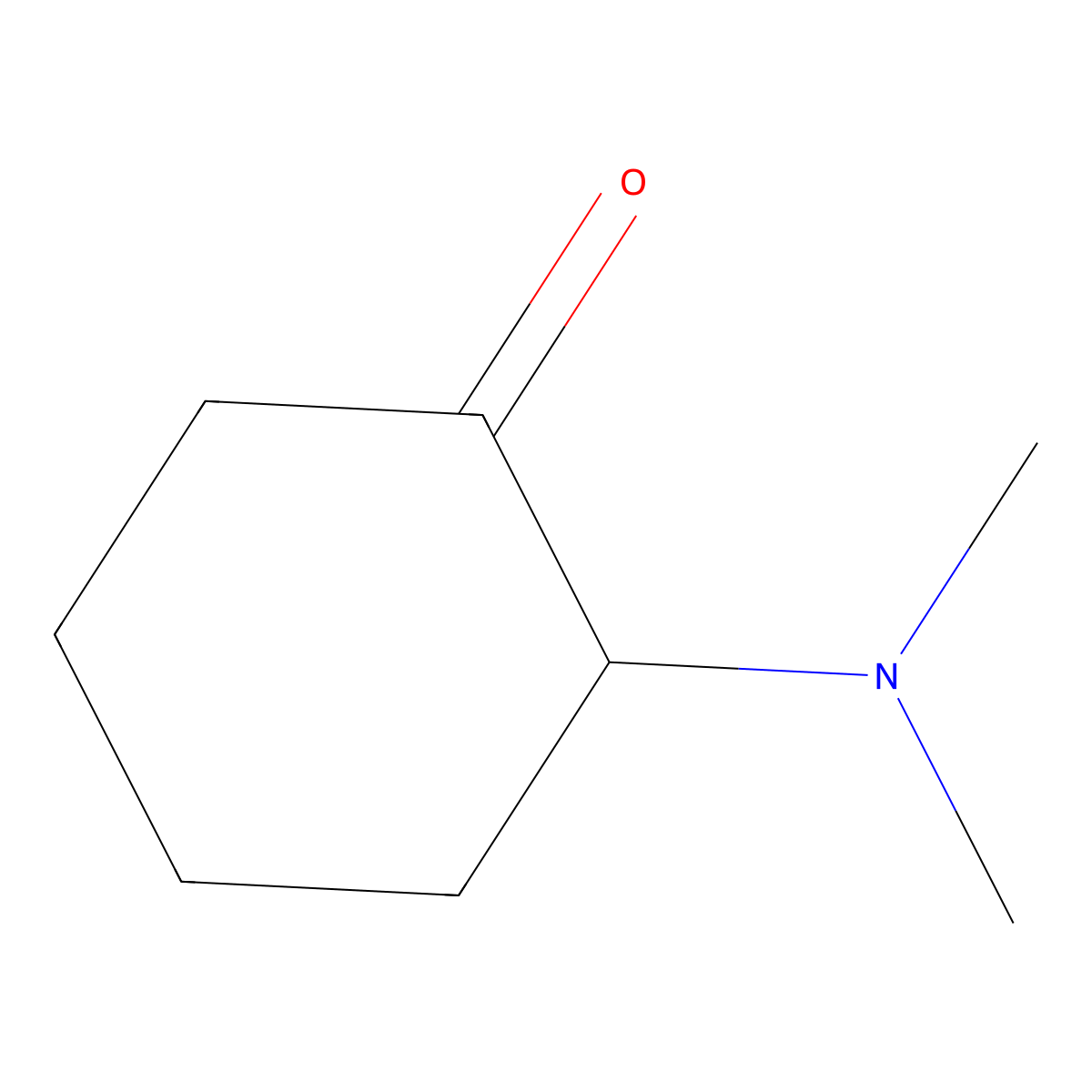 2-(Dimethylamino)cyclohexan-1-one molecular structure, CAS 6970-60-1