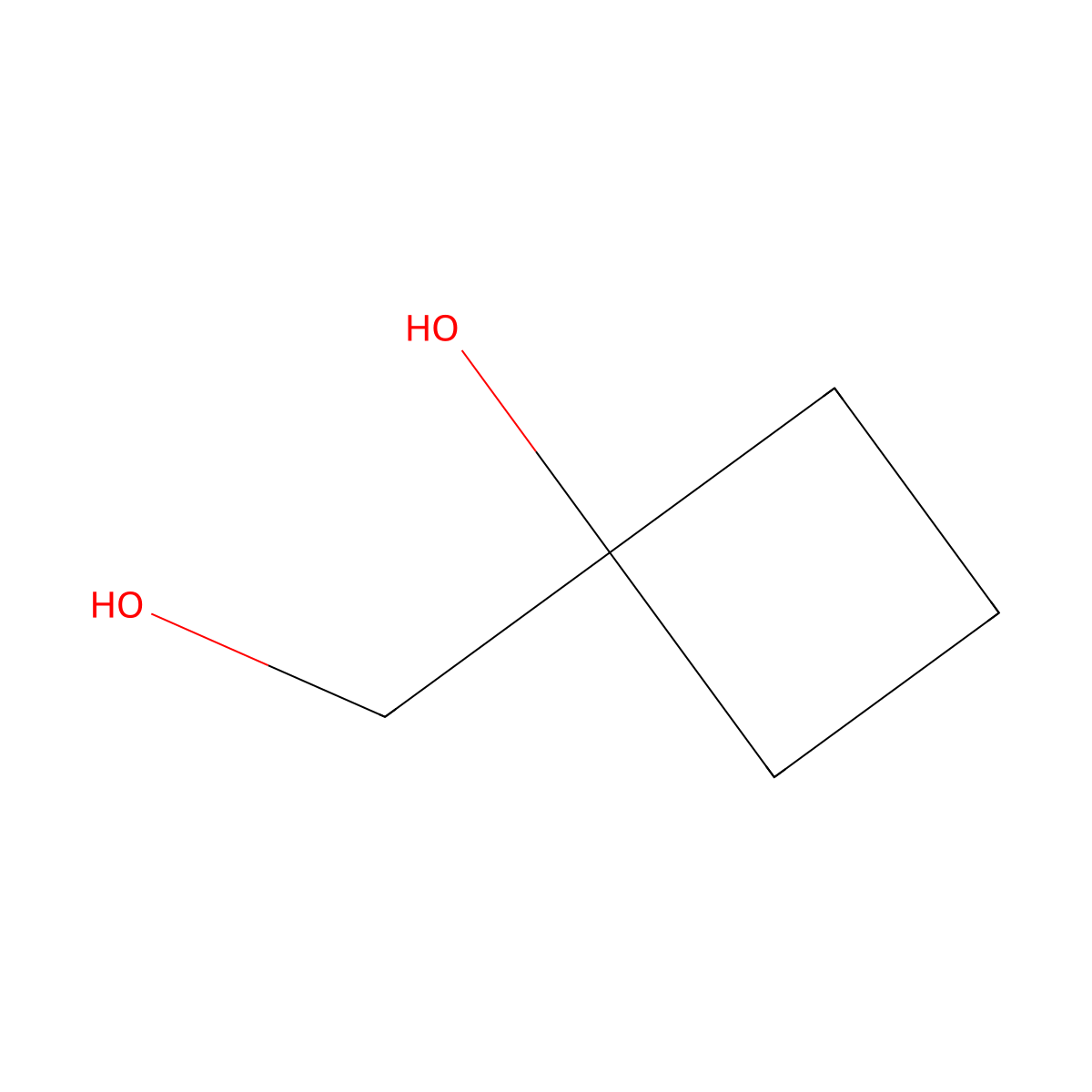 Cyclobutanemethanol, 1-hydroxy- molecular structure, CAS 6970-72-5