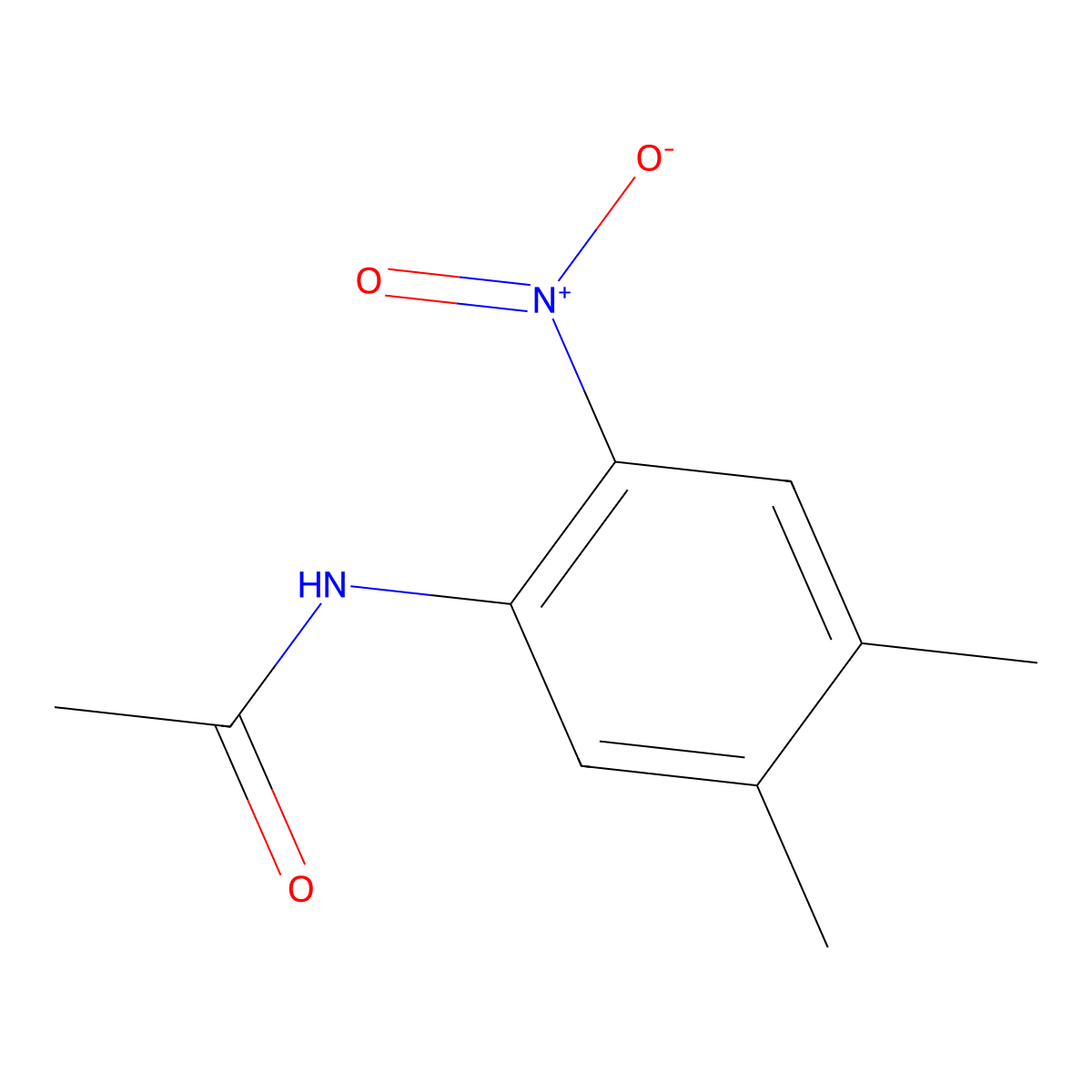 4',5'-Dimethyl-2'-nitroacetanilide molecular structure, CAS 6970-77-0