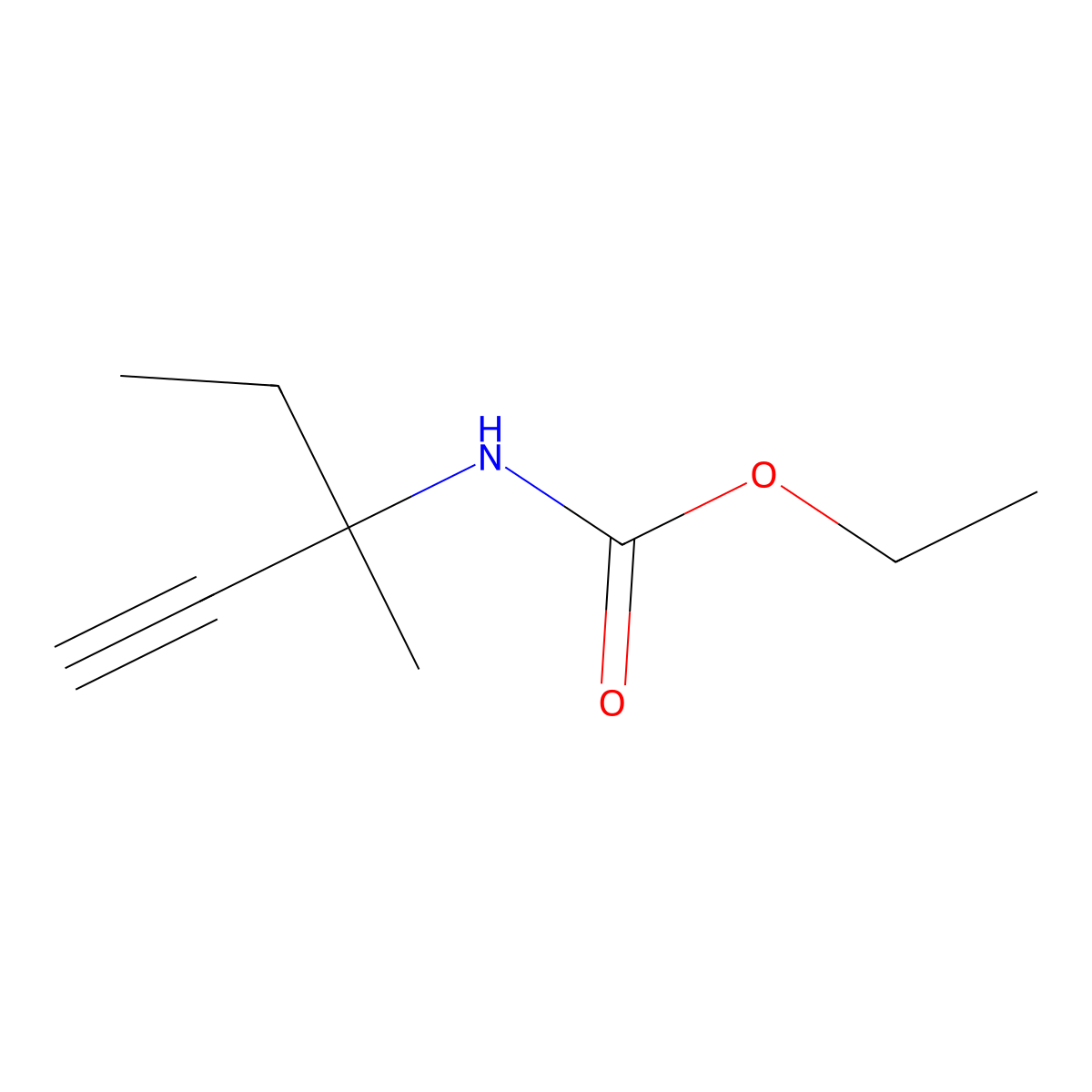 ethyl N-(3-methylpent-1-yn-3-yl)carbamate molecular structure, CAS 6970-81-6