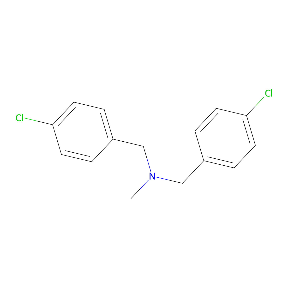 4-Chloro-N-[(4-chlorophenyl)methyl]-N-methylbenzenemethanamine molecular structure, CAS 6970-85-0