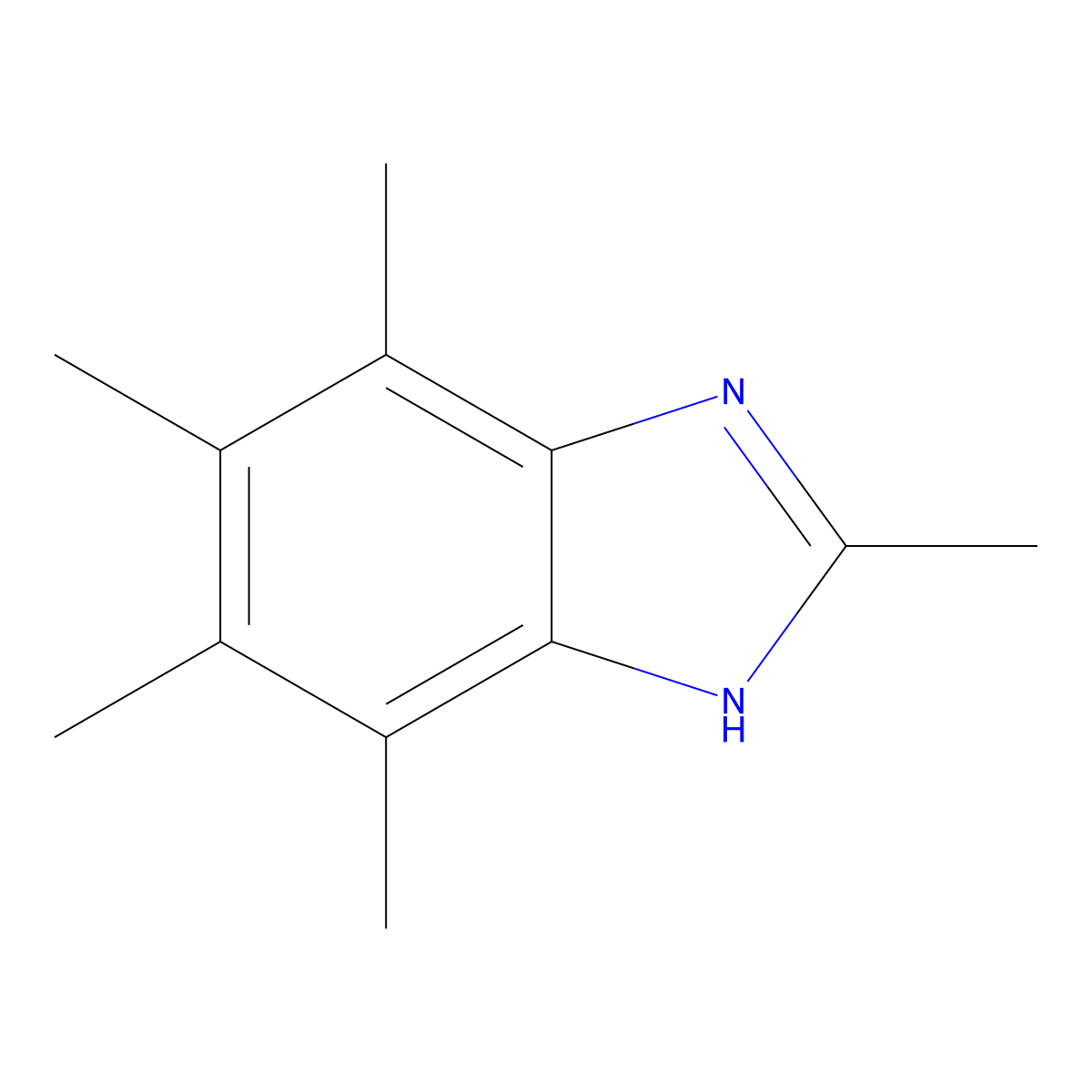 2,4,5,6,7-pentamethyl-1H-benzimidazole molecular structure, CAS 69700-34-1
