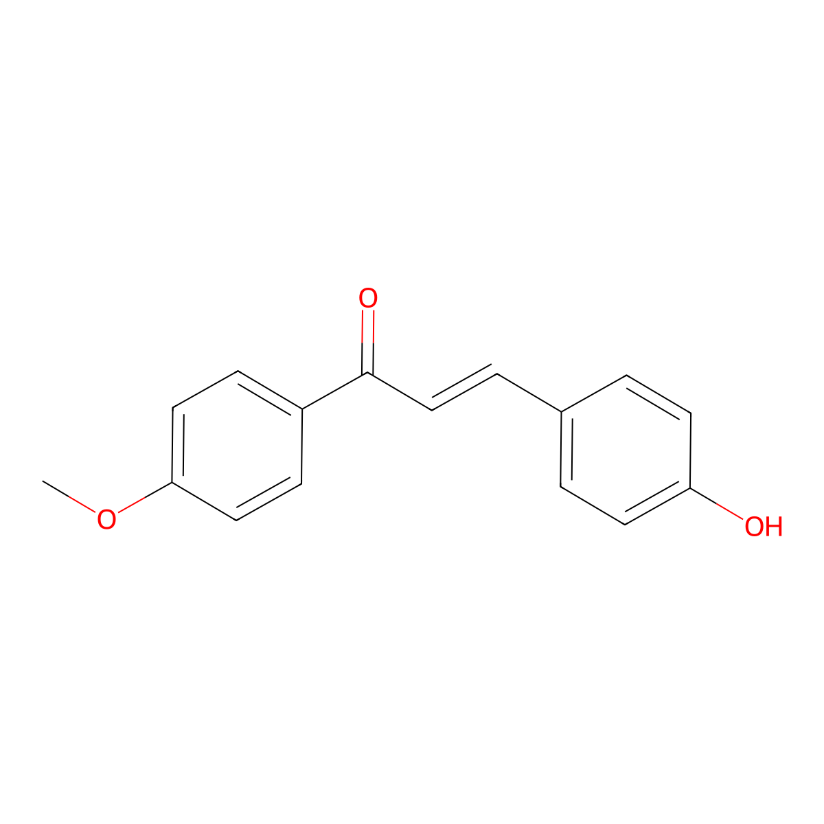 (2E)-3-(4-hydroxyphenyl)-1-(4-methoxyphenyl)prop-2-en-1-one molecular structure, CAS 69704-15-0
