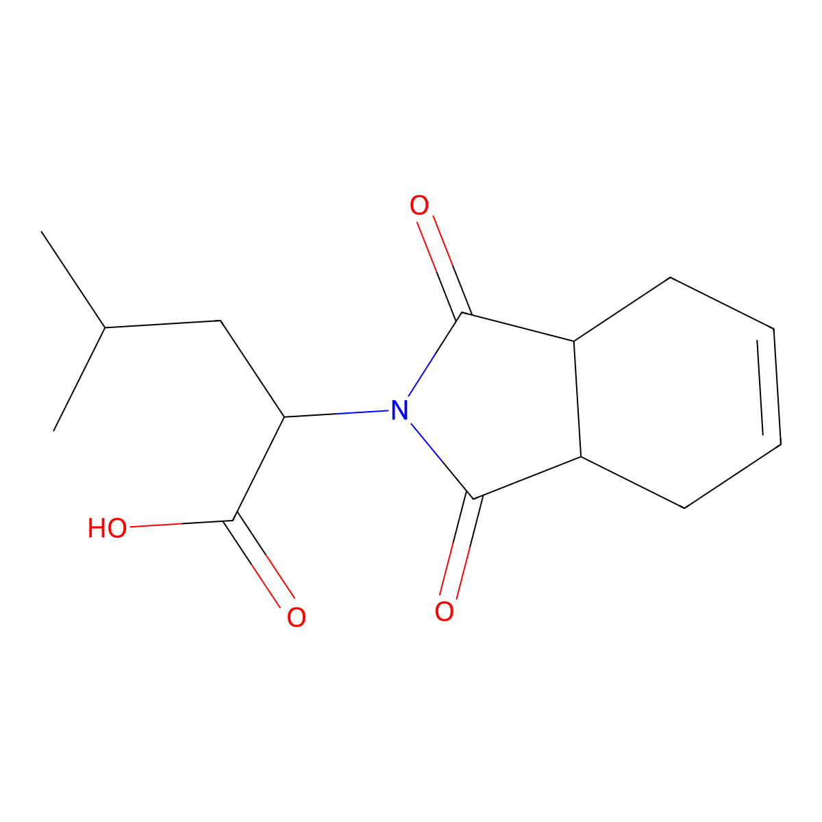 2-(1,3-Dioxo-1,3,3a,4,7,7a-hexahydro-isoindol-2-yl)-4-methyl-pentanoic acid molecular structure, CAS 69705-72-2