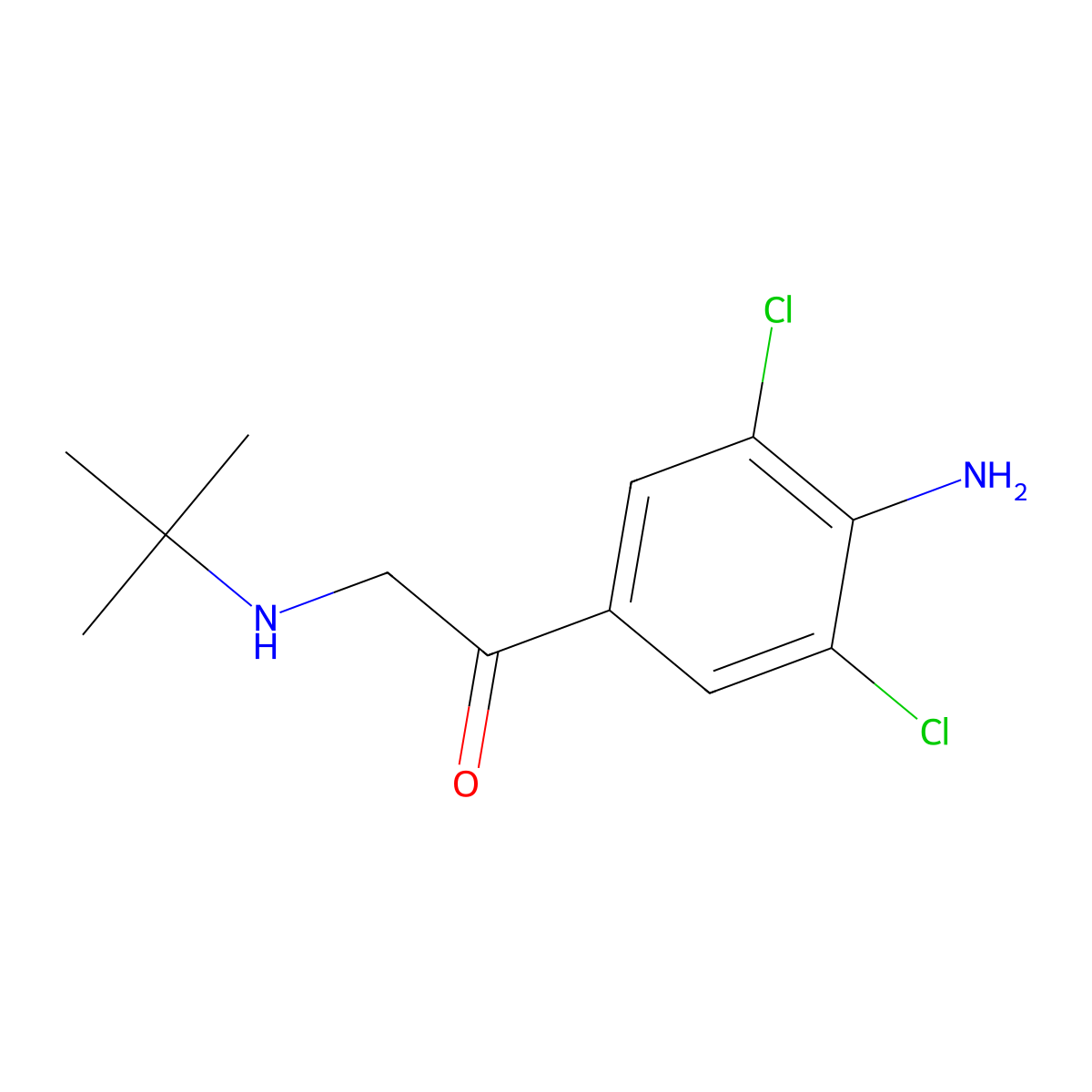 1-(4-Amino-3,5-dichlorophenyl)-2-(tert-butylamino)ethan-1-one molecular structure, CAS 69708-36-7