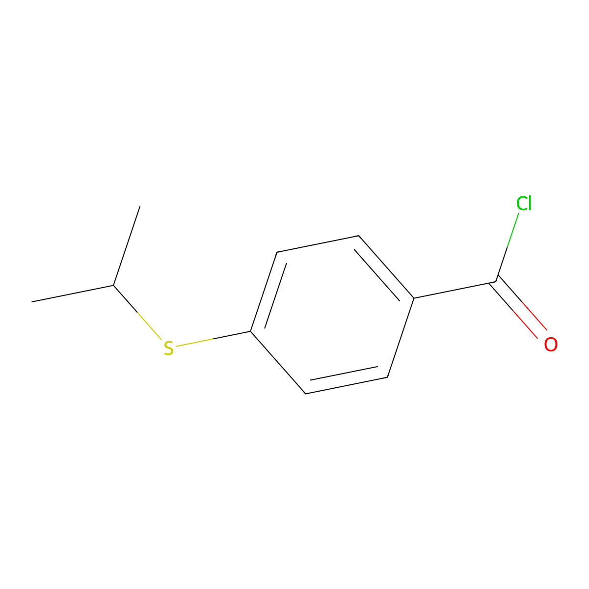 4-[(Propan-2-yl)sulfanyl]benzoyl chloride molecular structure, CAS 69708-37-8