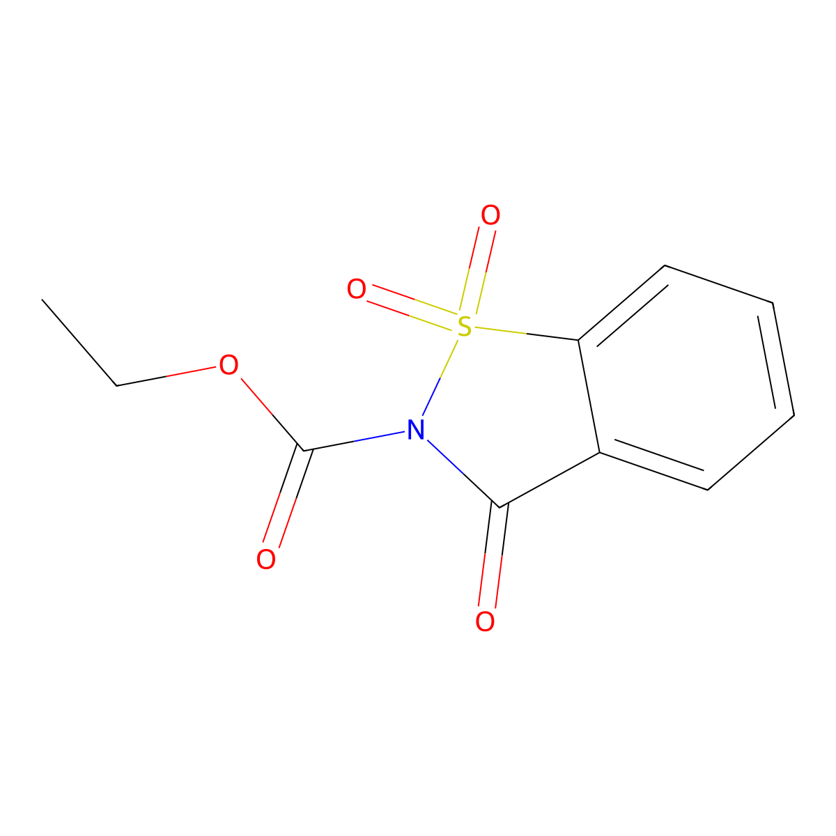 Ethyl 3-oxo-1,2-benzothiazole-2(3h)-carboxylate 1,1-dioxide molecular structure, CAS 6971-09-1