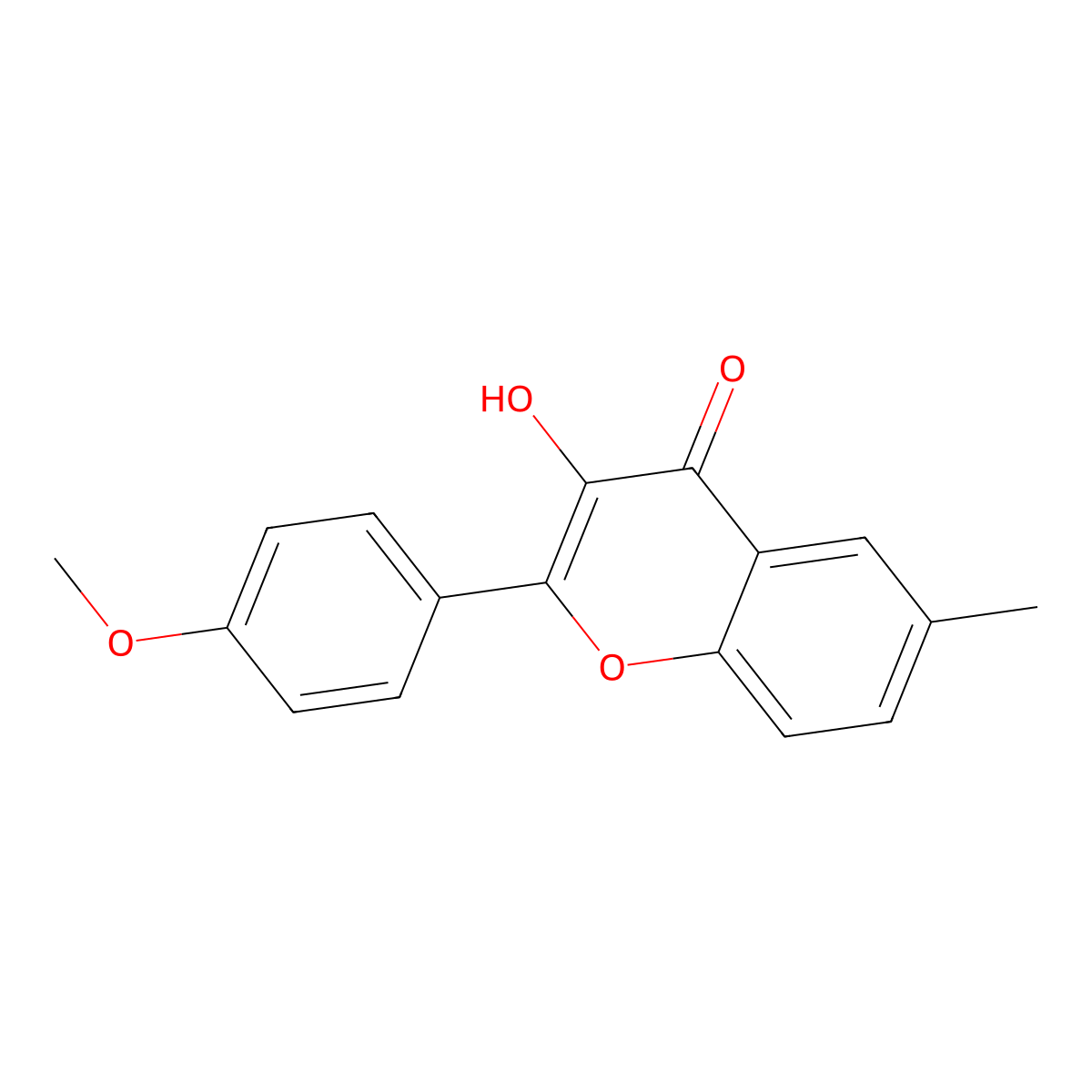 3-Hydroxy-2-(4-methoxyphenyl)-6-methyl-4H-chromen-4-one molecular structure, CAS 6971-17-1