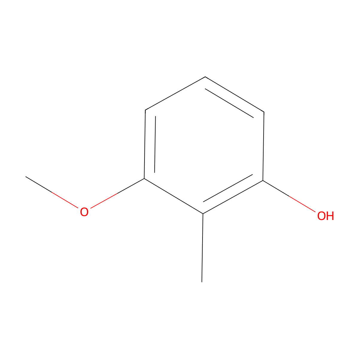 3-Methoxy-2-methylphenol molecular structure, CAS 6971-52-4