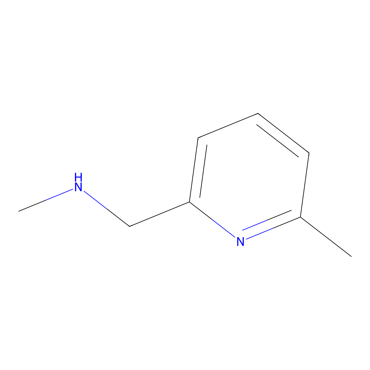 Methyl(6-methyl-2-pyridylmethyl)amine molecular structure, CAS 6971-57-9