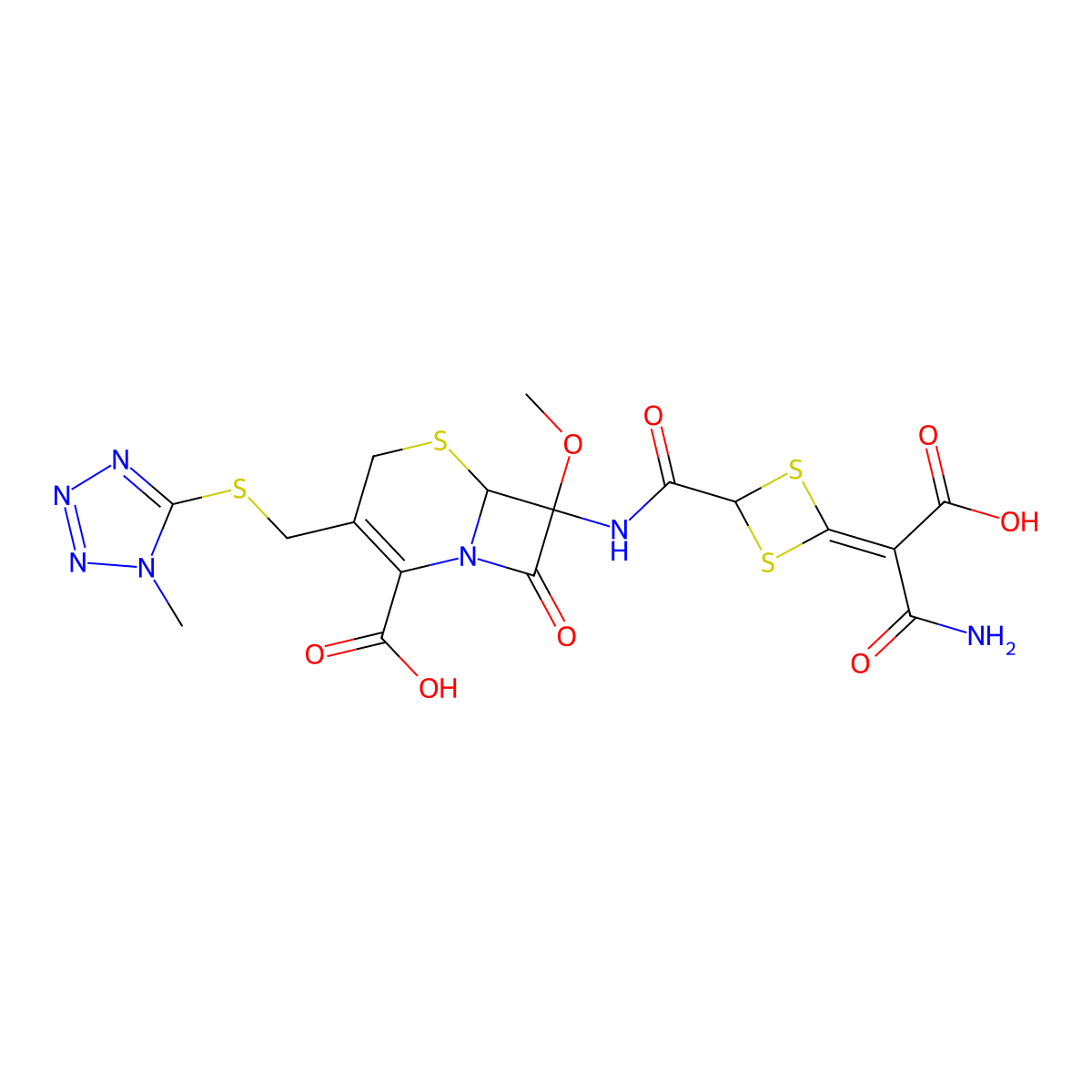 Cefotetan molecular structure, CAS 69712-56-7