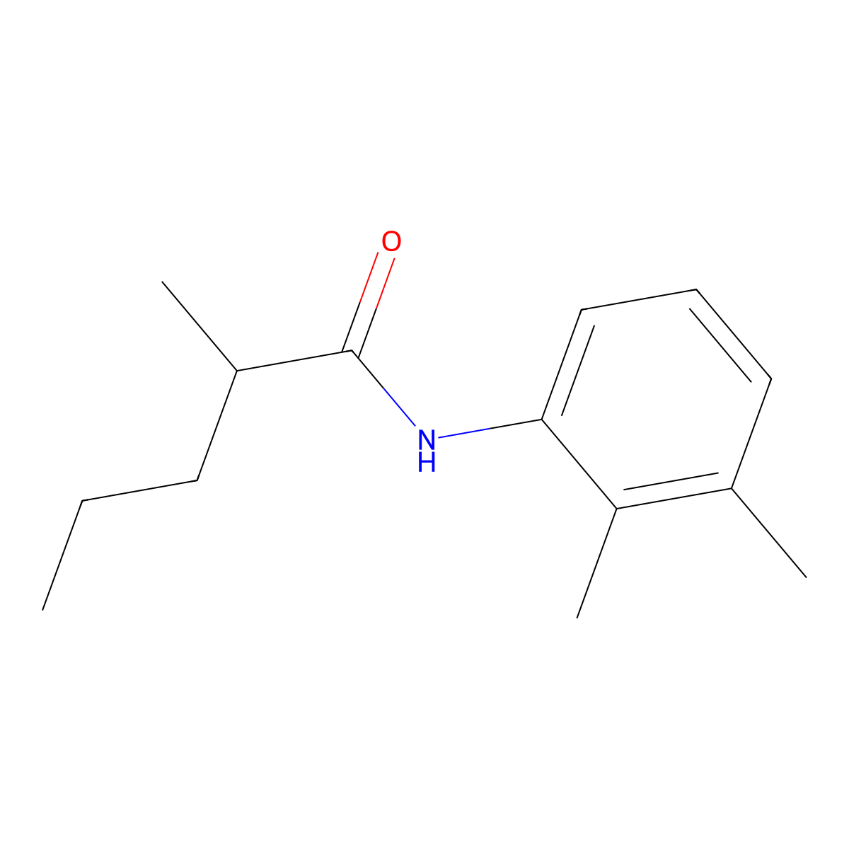N-(2,3-dimethylphenyl)-2-methylpentanamide molecular structure, CAS 69714-89-2