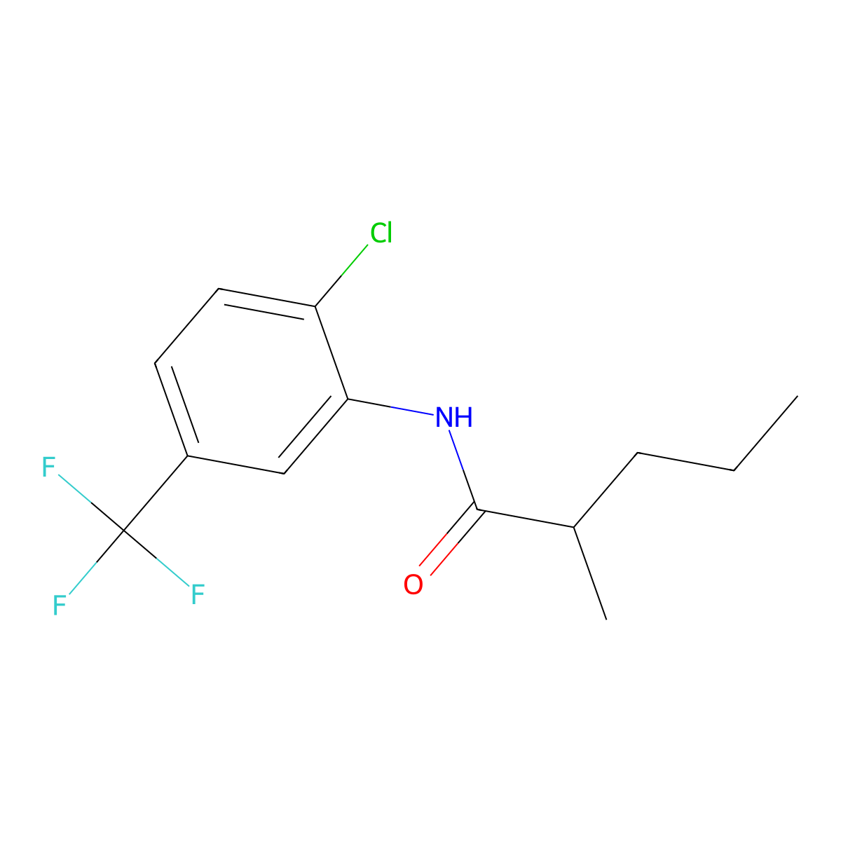 N-[2-chloro-5-(trifluoromethyl)phenyl]-2-methylpentanamide molecular structure, CAS 69714-97-2