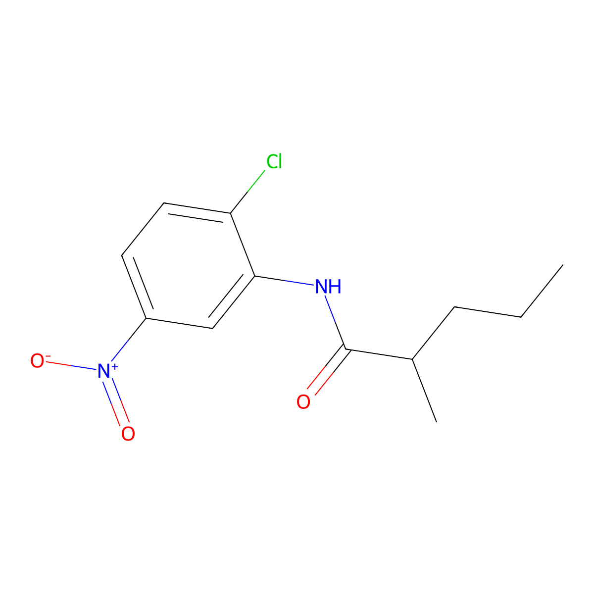 N-(2-chloro-5-nitrophenyl)-2-methylpentanamide molecular structure, CAS 69715-04-4