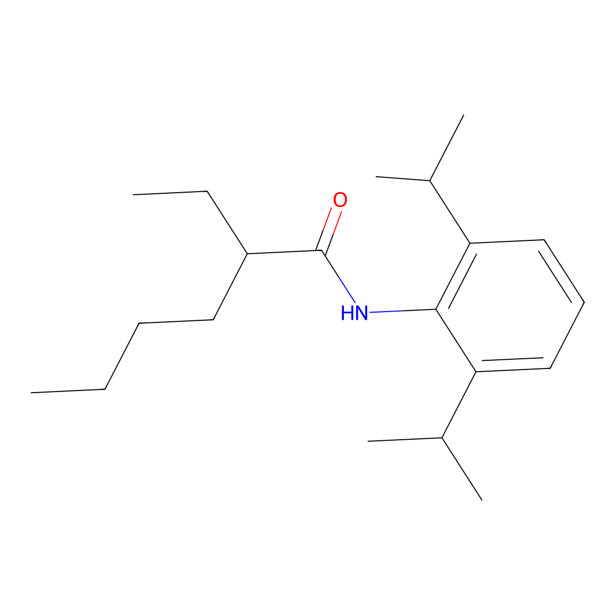 N-(2,6-diisopropylphenyl)-2-ethylhexanamide molecular structure, CAS 69715-10-2
