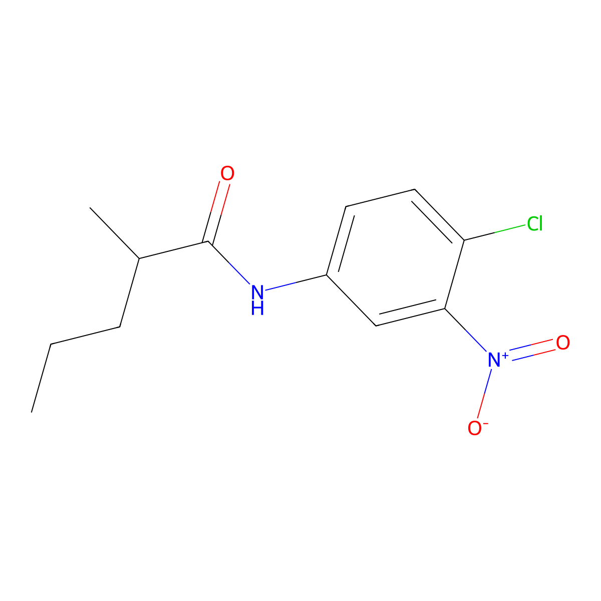 N-(4-chloro-3-nitrophenyl)-2-methylpentanamide molecular structure, CAS 69715-16-8