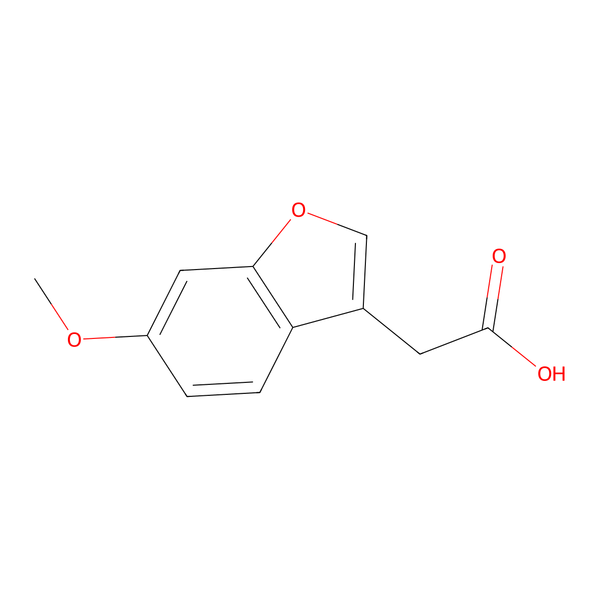 2-(6-Methoxy-1-benzofuran-3-yl)acetic acid molecular structure, CAS 69716-05-8
