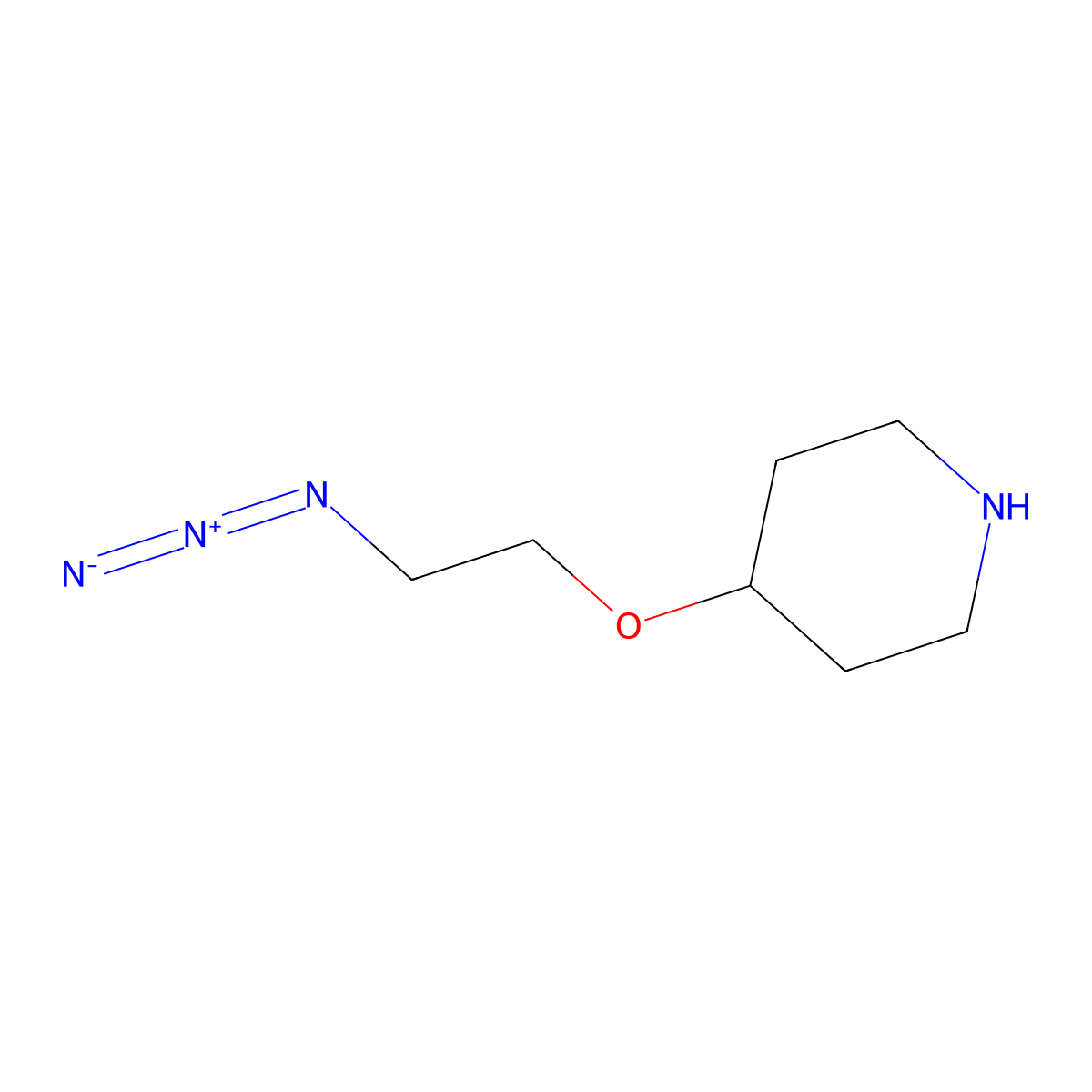 4-(2-Azidoethoxy)piperidine molecular structure, CAS 69719-73-9