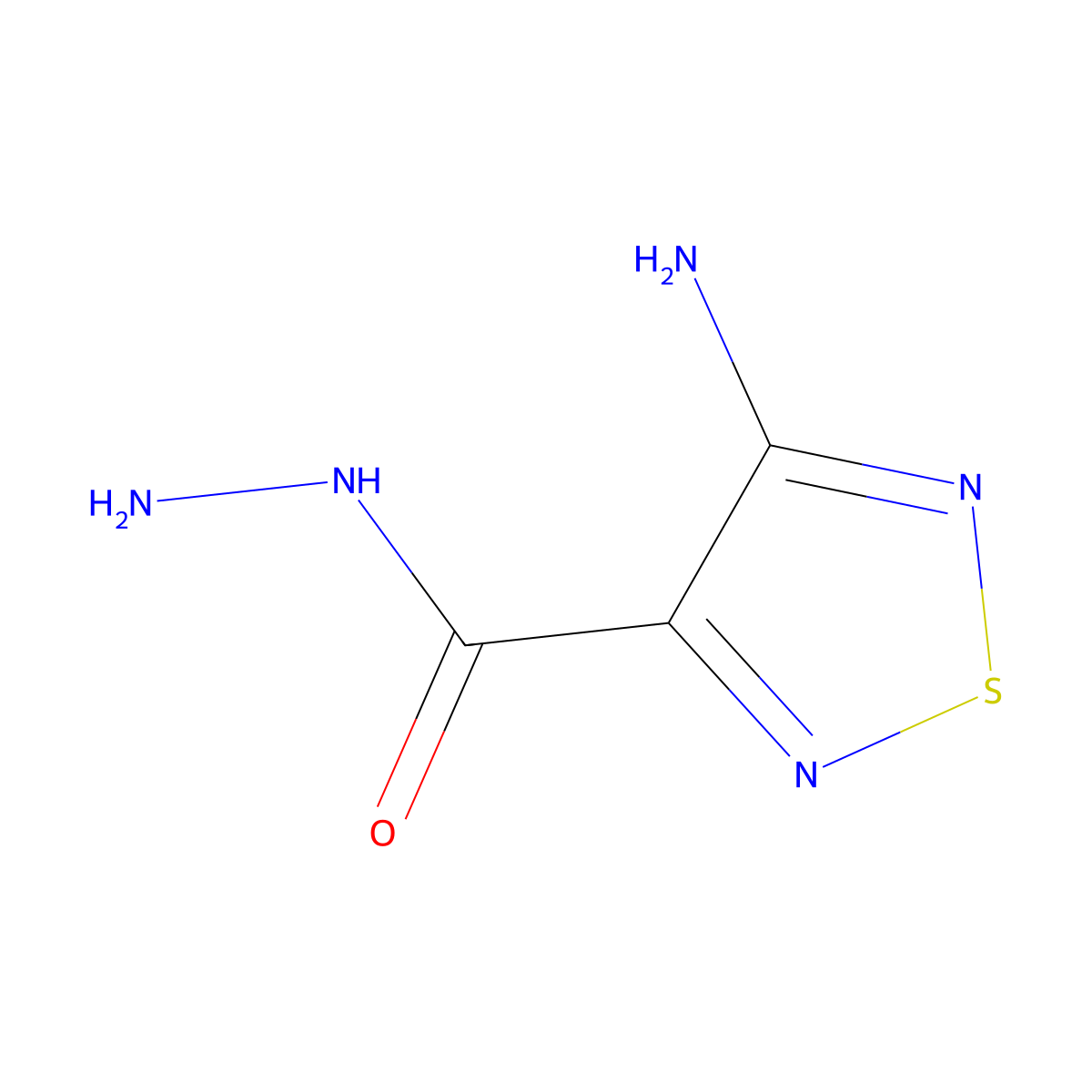 4-Amino-1,2,5-thiadiazole-3-carbohydrazide molecular structure, CAS 6972-14-1