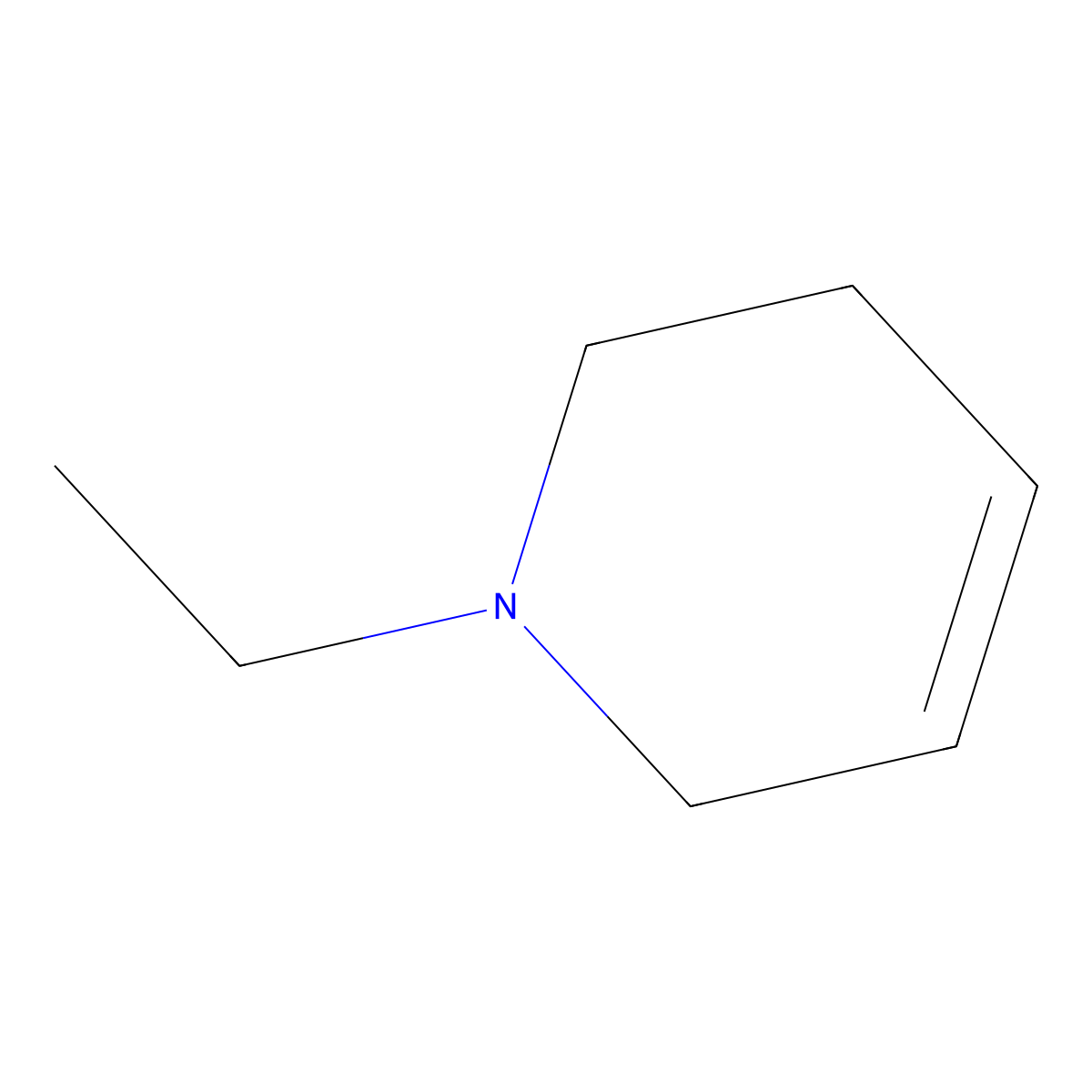 1-Ethyl-1,2,3,6-tetrahydropyridine molecular structure, CAS 6972-40-3