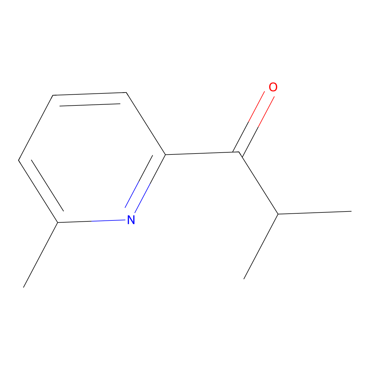 2-Methyl-1-(6-methylpyridin-2-yl)propan-1-one molecular structure, CAS 6972-48-1