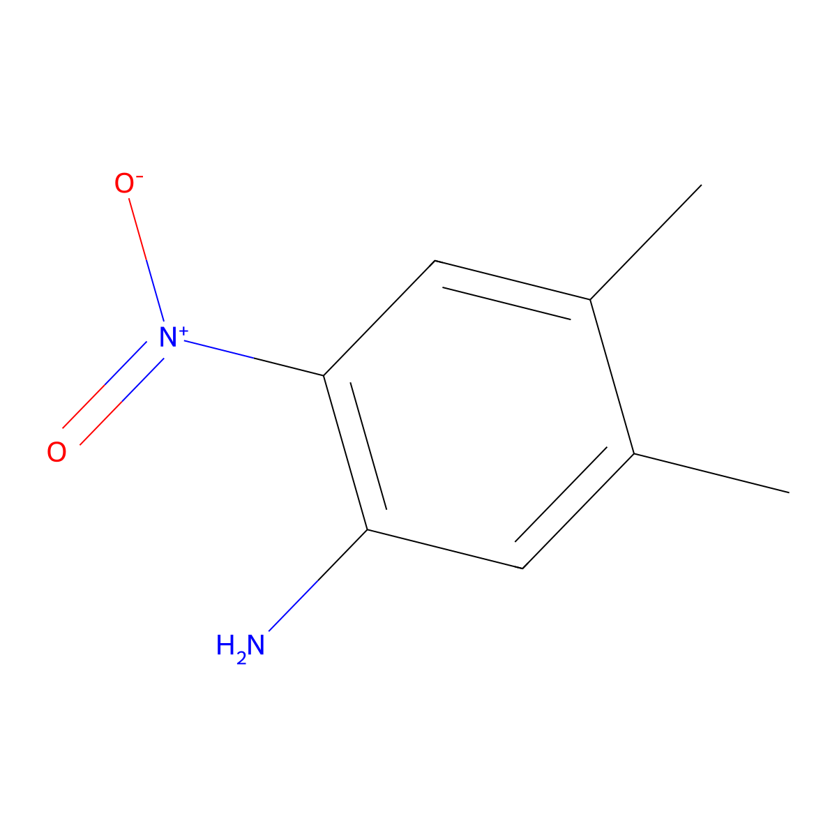 4,5-Dimethyl-2-nitrobenzenamine molecular structure, CAS 6972-71-0