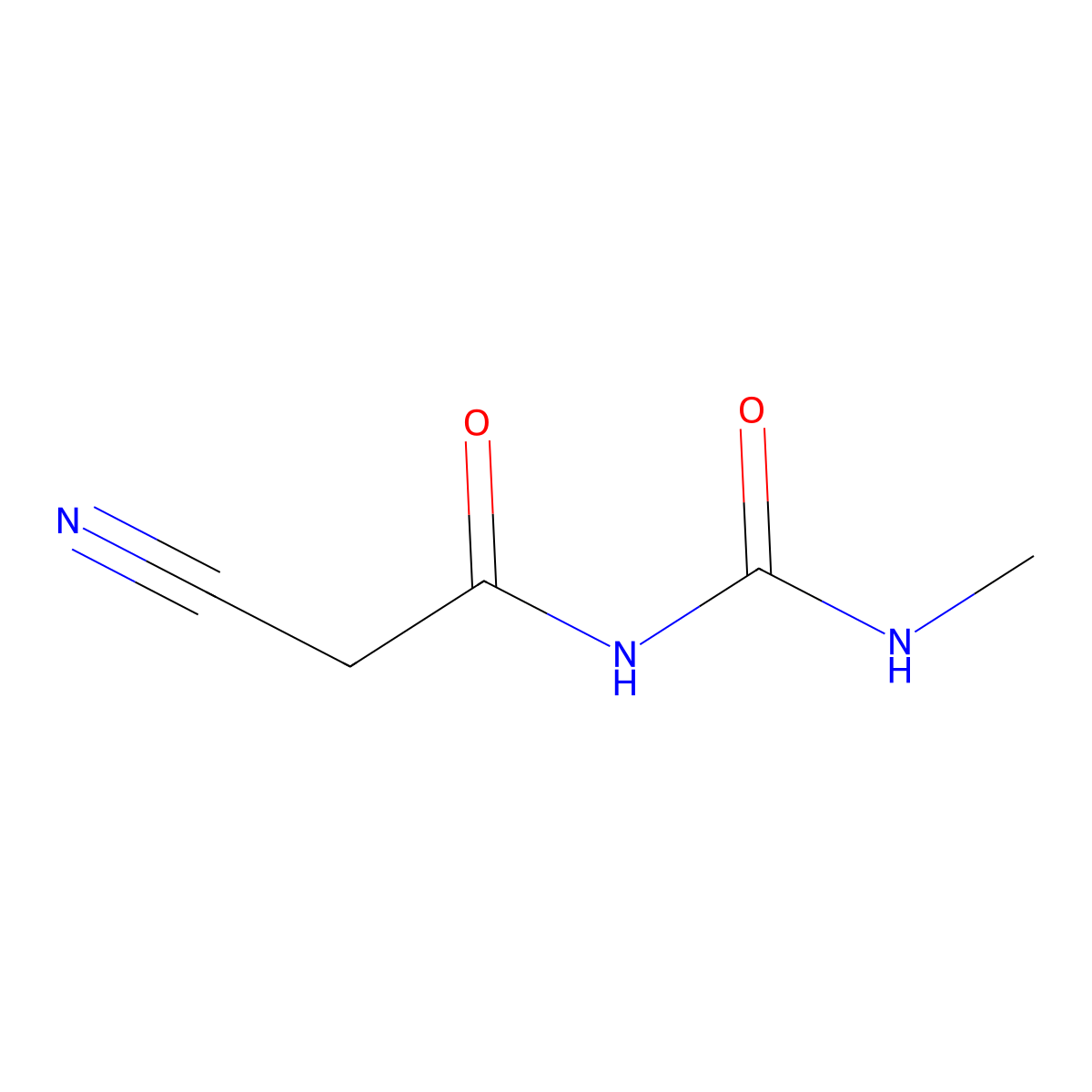 2-Cyano-N-((methylamino)carbonyl)acetamide molecular structure, CAS 6972-77-6