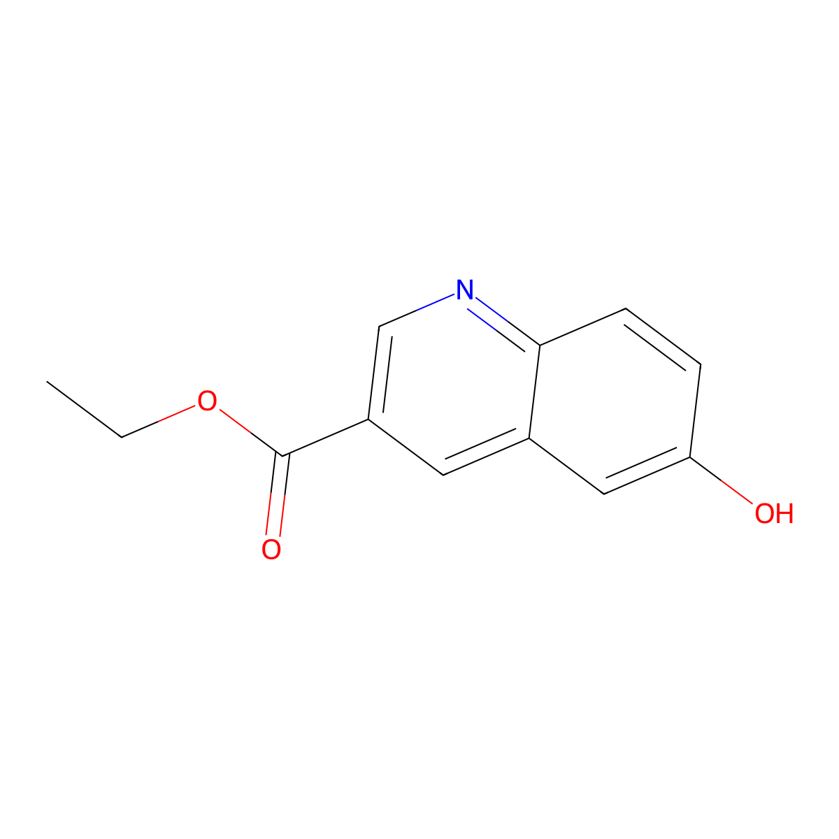 Ethyl 6-hydroxyquinoline-3-carboxylate molecular structure, CAS 6972-86-7