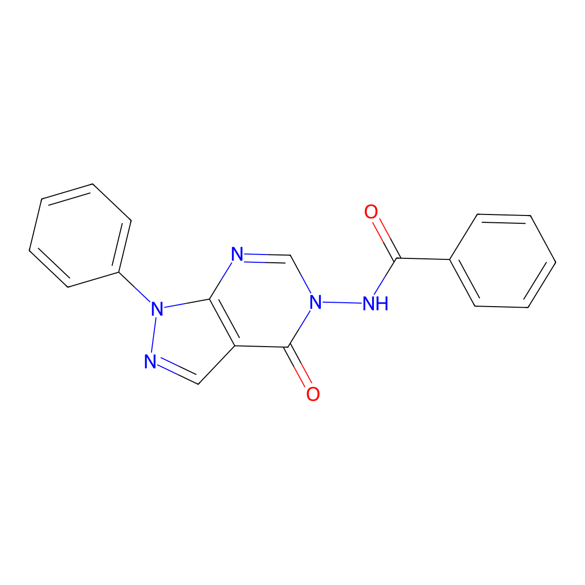 N-{4-oxo-1-phenyl-1H,4H,5H-pyrazolo[3,4-d]pyrimidin-5-yl}benzamide molecular structure, CAS 69722-21-0