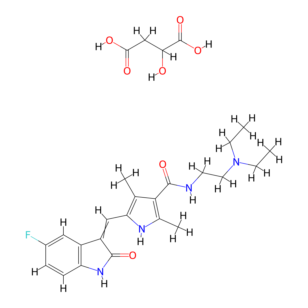 Sunitinib (SU11248) Malate molecular structure, CAS 697224-82-1