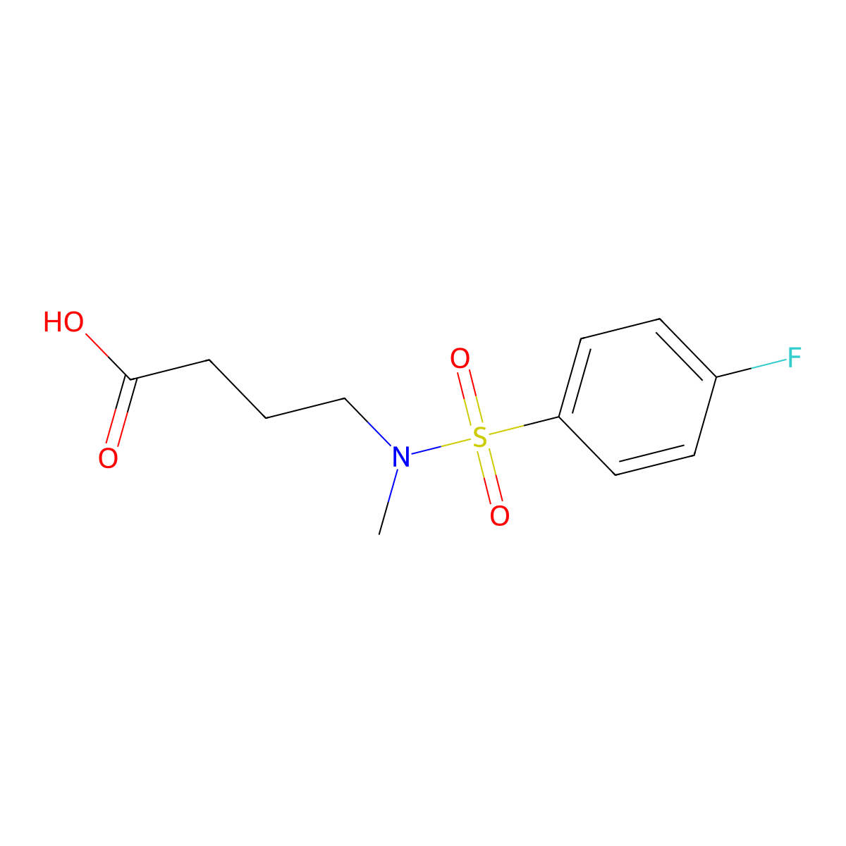 4-(N-methyl-4-fluorobenzenesulfonamido)butanoic acid molecular structure, CAS 697229-51-9