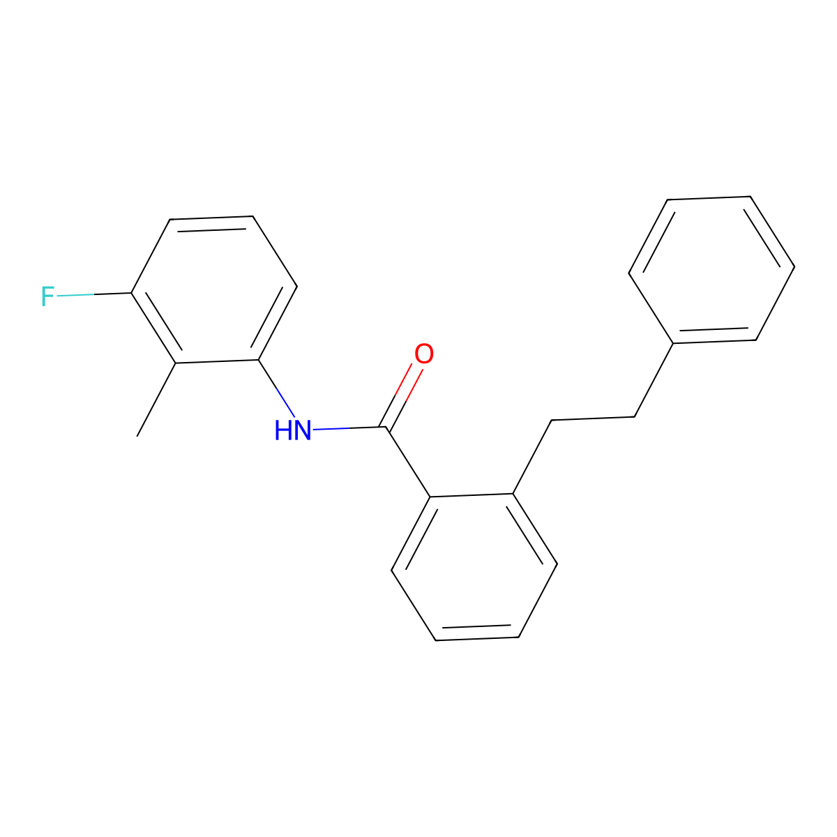 N-(3-fluoro-2-methylphenyl)-2-(2-phenylethyl)benzamide molecular structure, CAS 697229-74-6