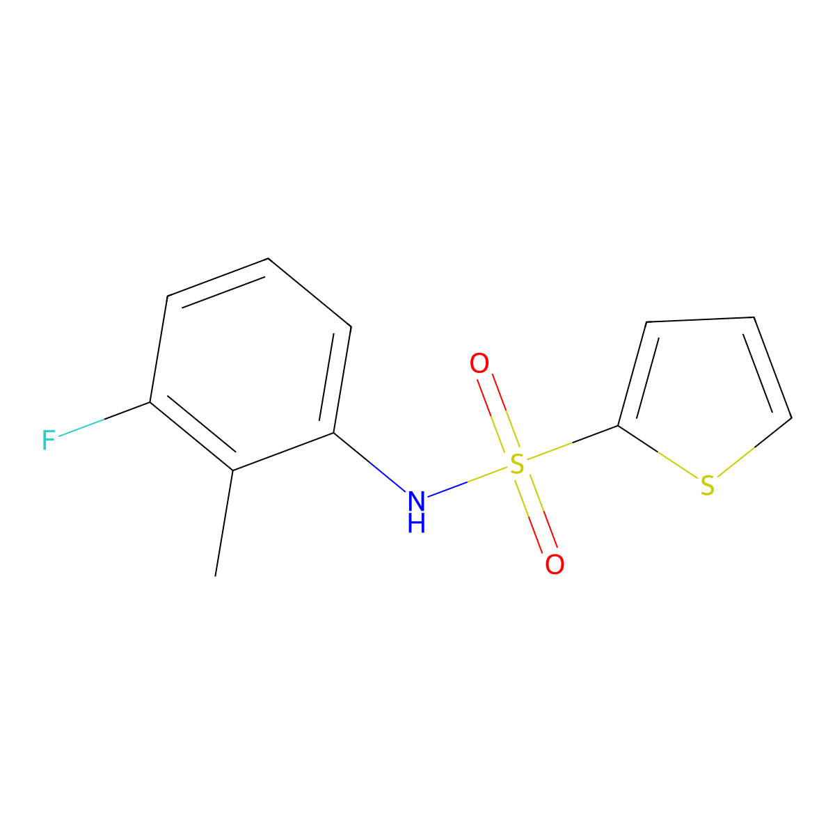 N-(3-fluoro-2-methylphenyl)thiophene-2-sulfonamide molecular structure, CAS 697229-77-9