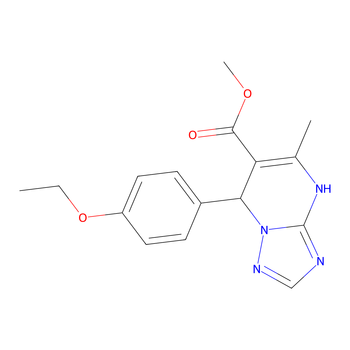 Methyl 7-(4-ethoxyphenyl)-5-methyl-4,7-dihydro[1,2,4]triazolo[1,5-a]pyrimidine-6-carboxylate molecular structure, CAS 697230-16-3