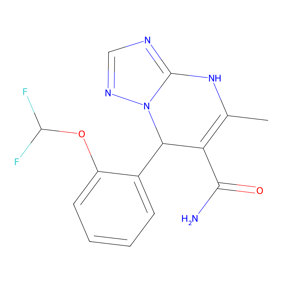 7-[2-(Difluoromethoxy)phenyl]-5-methyl-4,7-dihydro[1,2,4]triazolo[1,5-a]pyrimidine-6-carboxamide molecular structure, CAS 697230-18-5