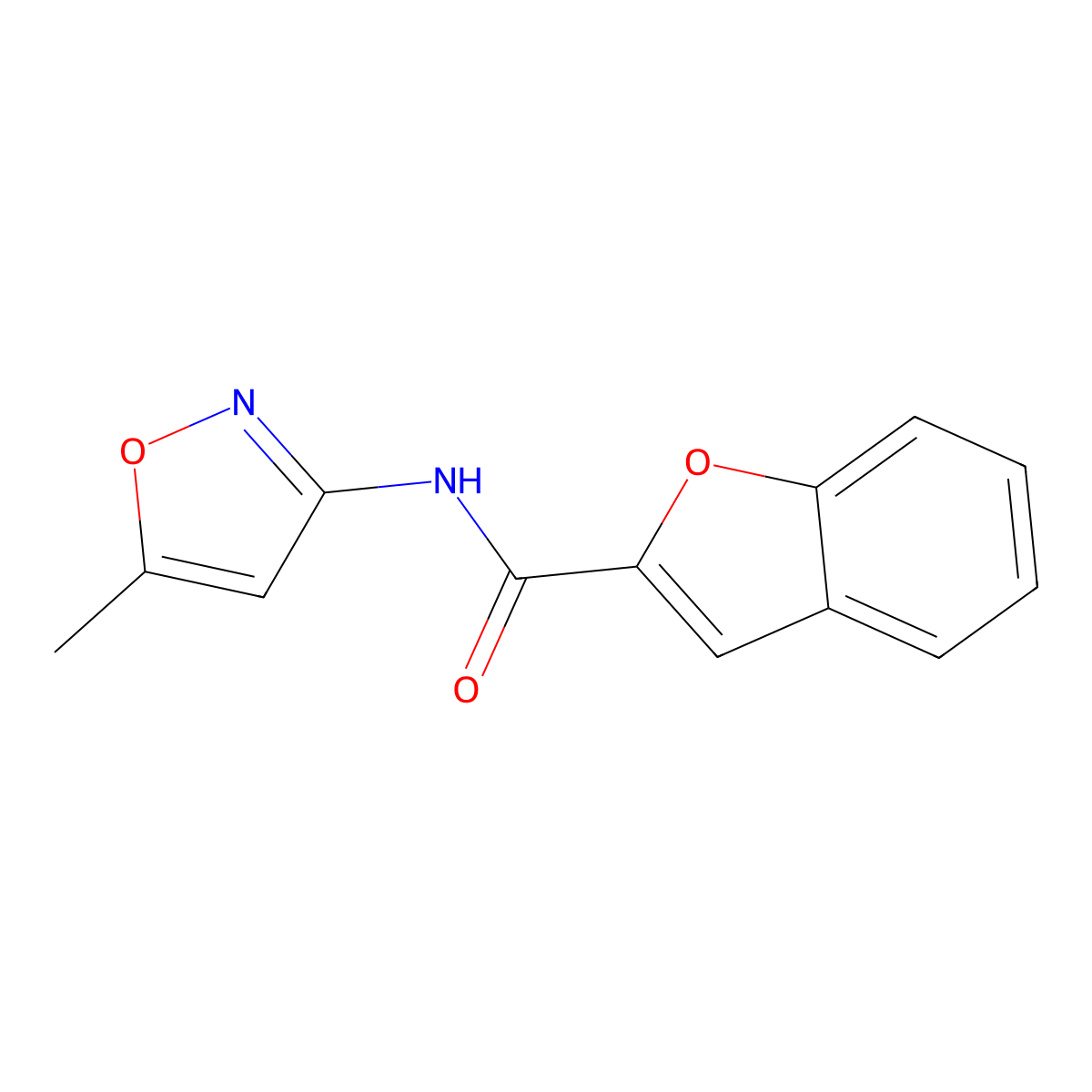 N-(5-methyl-1,2-oxazol-3-yl)-1-benzofuran-2-carboxamide molecular structure, CAS 697230-22-1