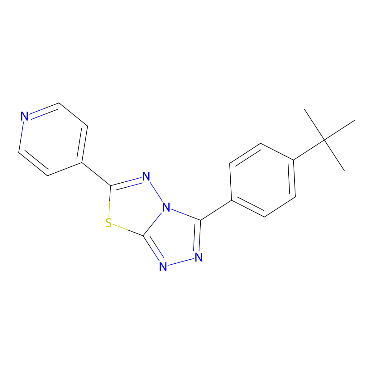 3-(4-Tert-butylphenyl)-6-(4-pyridinyl)[1,2,4]triazolo[3,4-b][1,3,4]thiadiazole molecular structure, CAS 697230-23-2