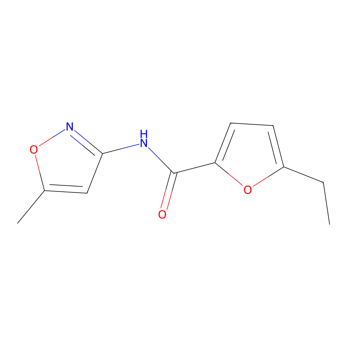 5-Ethyl-N-(5-methylisoxazol-3-yl)furan-2-carboxamide molecular structure, CAS 697230-38-9