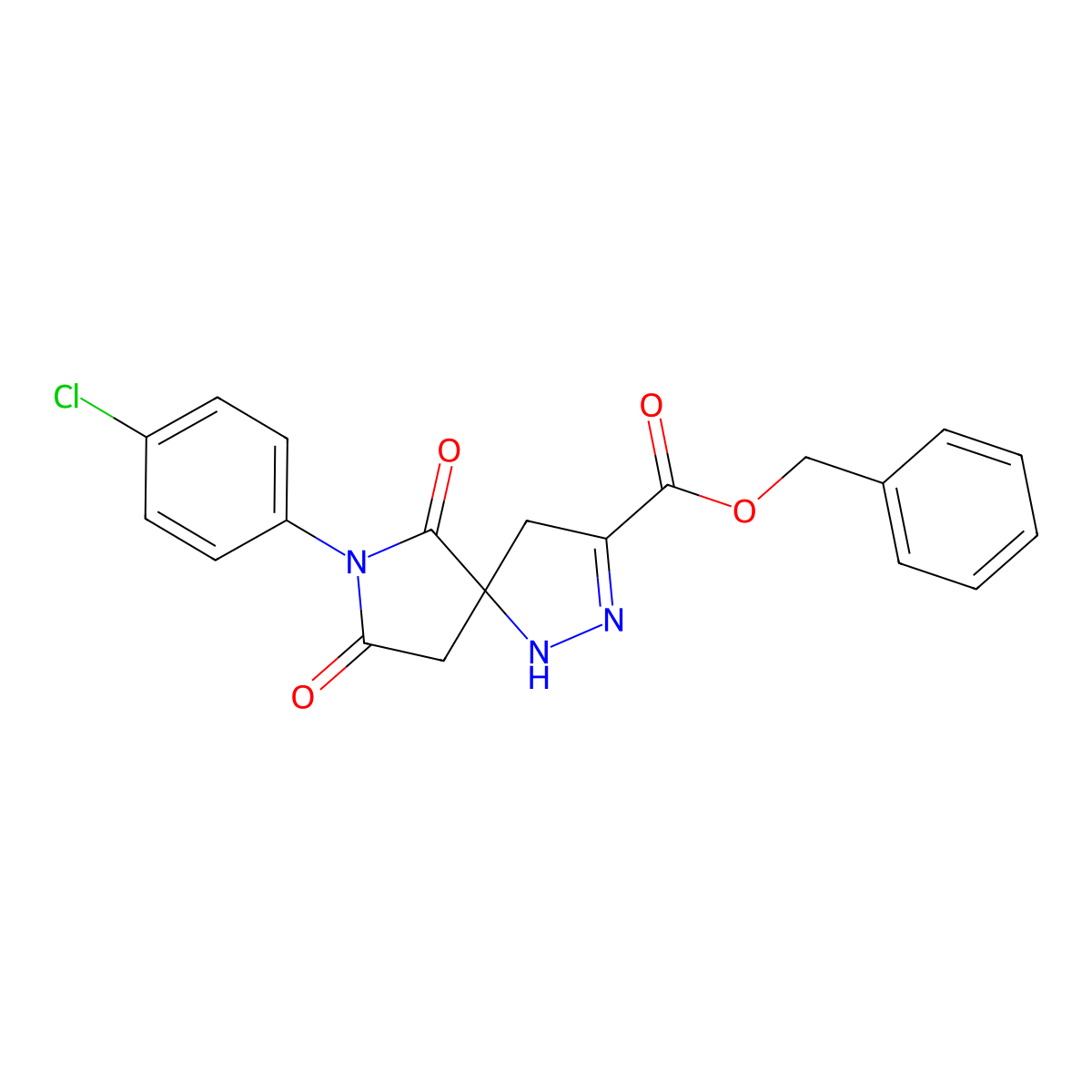 Benzyl 7-(4-chlorophenyl)-6,8-dioxo-1,2,7-triazaspiro[4.4]non-2-ene-3-carboxylate molecular structure, CAS 697230-75-4
