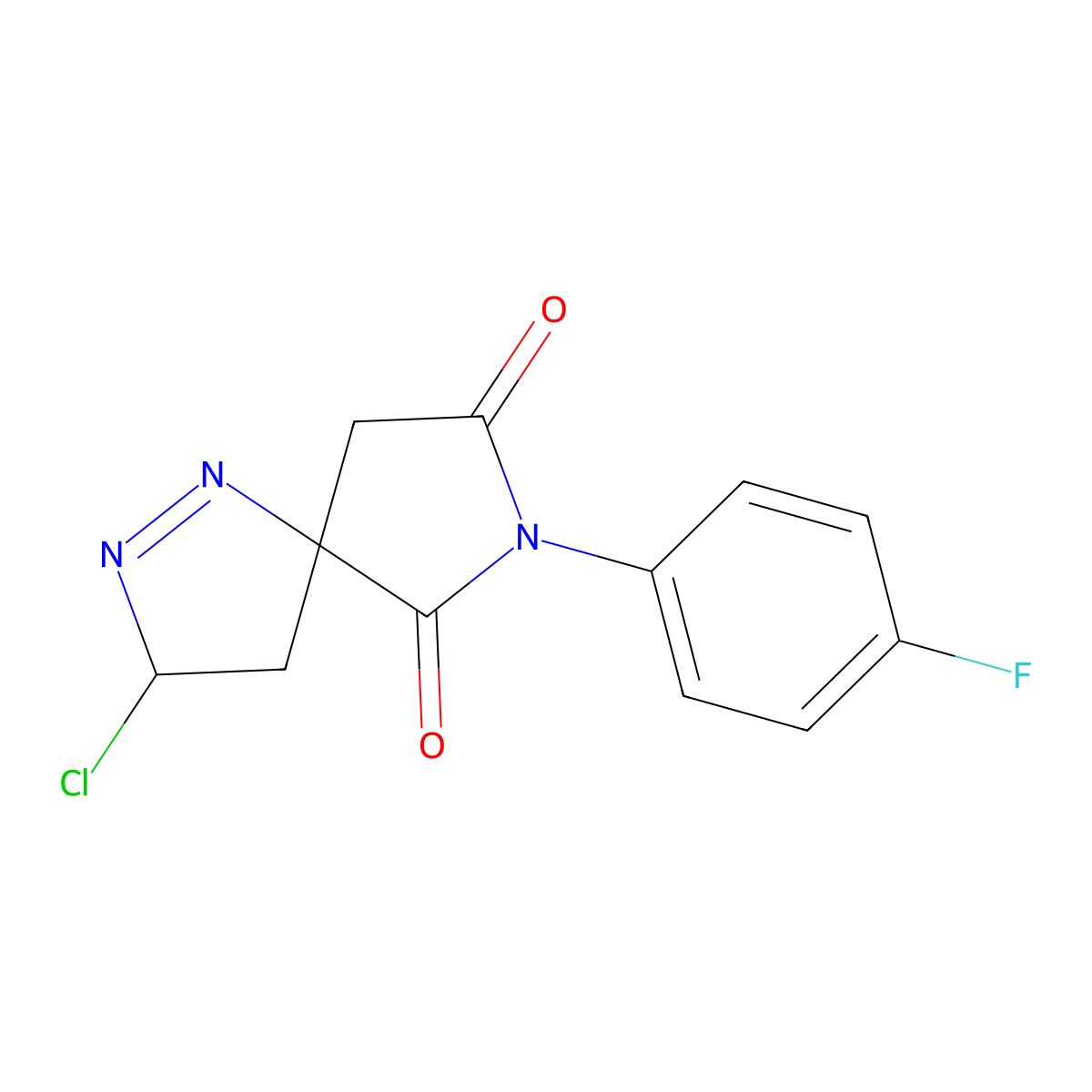 3-Chloro-7-(4-fluorophenyl)-1,2,7-triazaspiro[4.4]non-1-ene-6,8-dione molecular structure, CAS 697230-78-7