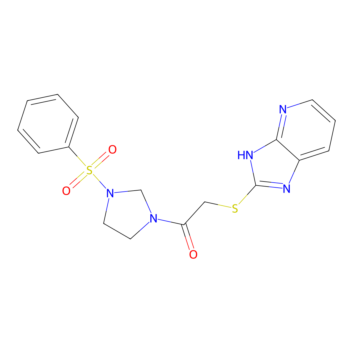 1-[3-(benzenesulfonyl)imidazolidin-1-yl]-2-(1H-imidazo[4,5-b]pyridin-2-ylsulfanyl)ethanone molecular structure, CAS 697232-56-7