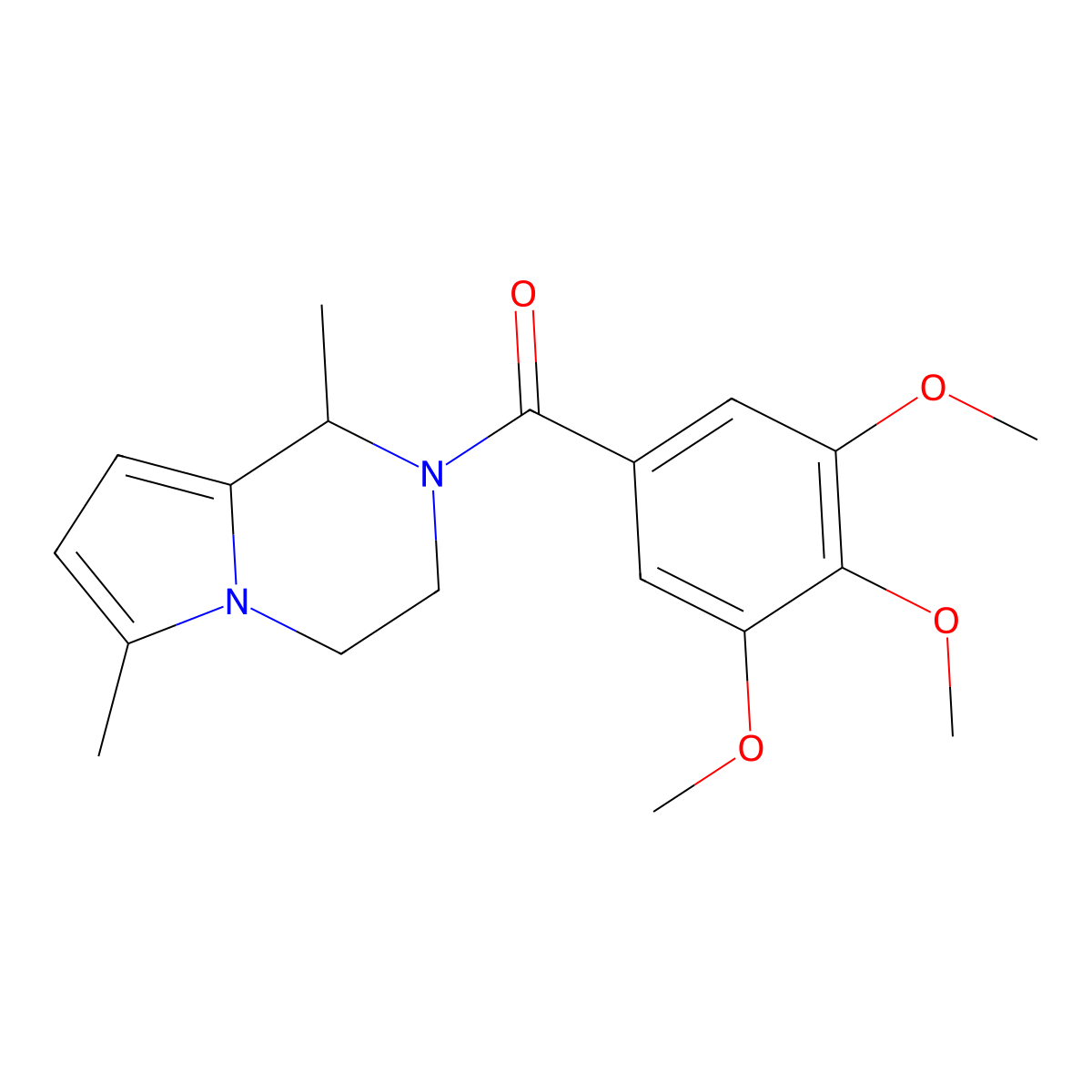 (1,6-dimethyl-3,4-dihydropyrrolo[1,2-a]pyrazin-2(1H)-yl)(3,4,5-trimethoxyphenyl)methanone molecular structure, CAS 697232-70-5