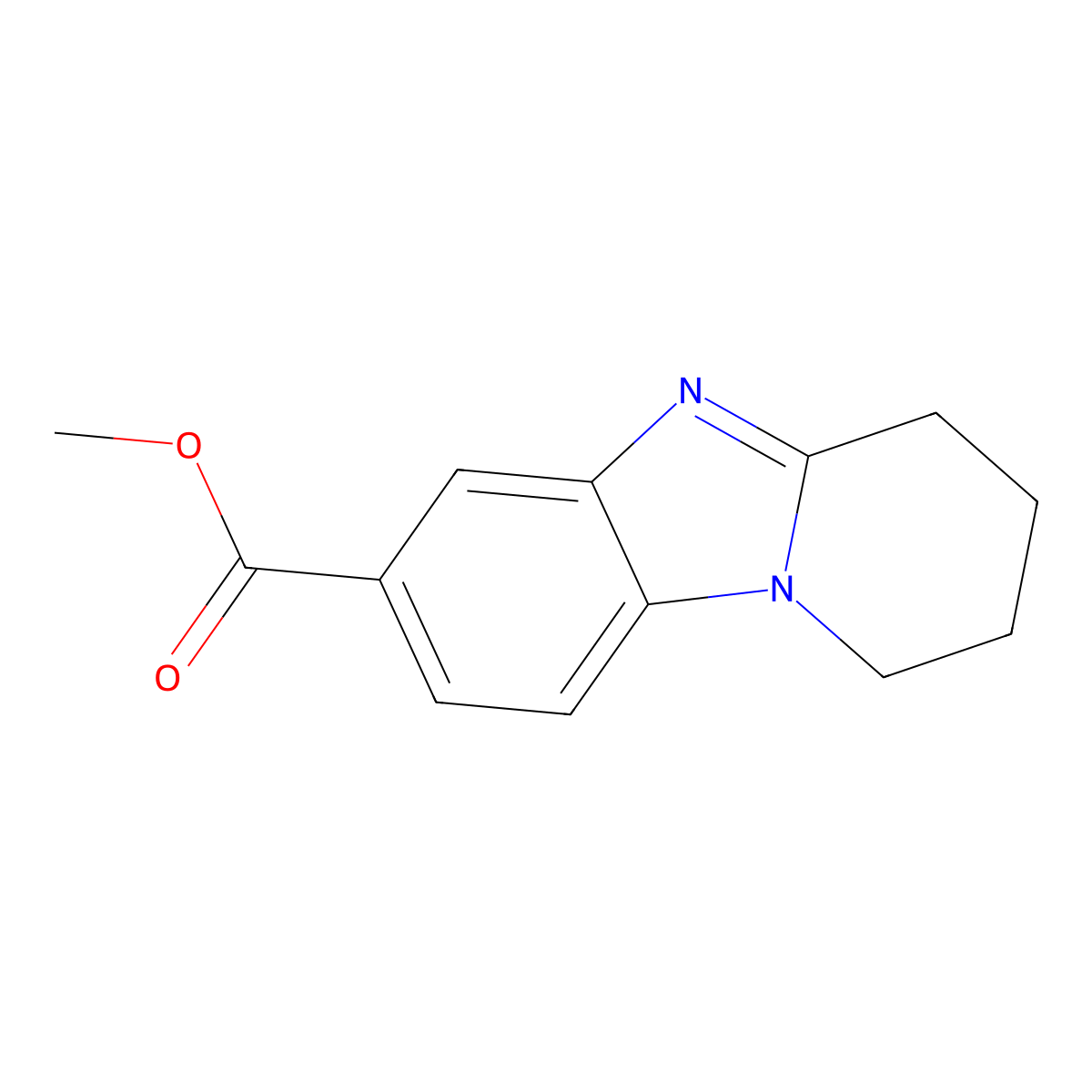 Methyl 1,2,3,4-tetrahydropyrido[1,2-a]benzimidazole-7-carboxylate molecular structure, CAS 697234-09-6