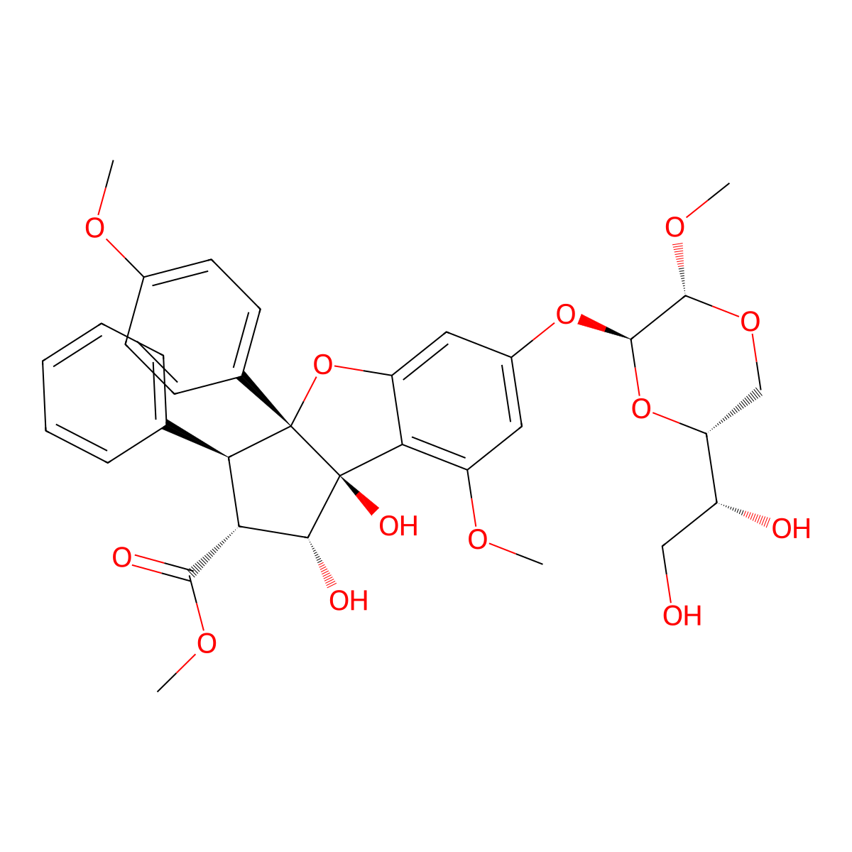 (-)-Silvestrol molecular structure, CAS 697235-38-4