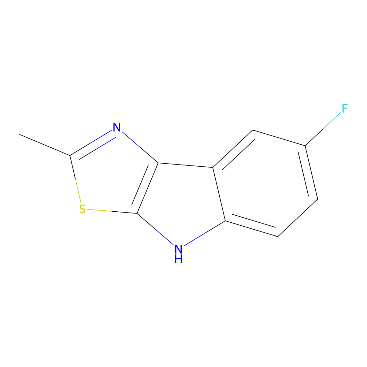 7-fluoro-2-methyl-4H-[1,3]thiazolo[5,4-b]indole molecular structure, CAS 697237-32-4